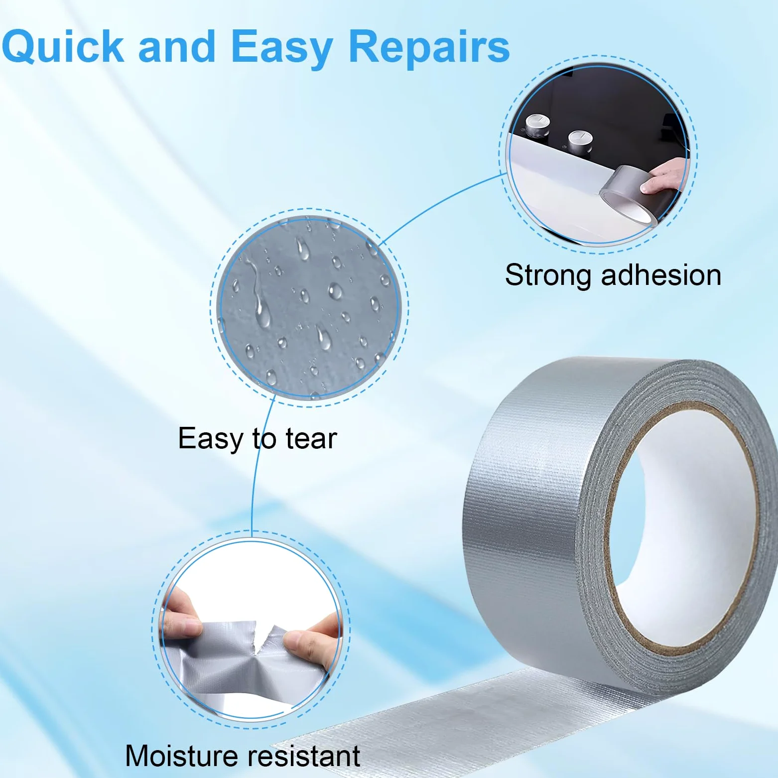 2 x Nastro Barriera al Vapore, 50mm x 20m Rulli di Nastro Argento, Nastro di Riparazione Rinforzato Resistente all'Acqua, Nastro Adesivo Flessibile per Film Barriere al Vapore e Membrane di Copertura
