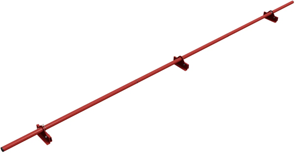 Parotec PARANEVE Kit Tubolare Completo 3,0 m (300 cm) - Per tetti a giunto aggraffato (doppio & angolare), click/snap – paraneve - 1 tubo, 3 supporti, 10 colori - RAL 3011 Rosso (classico)