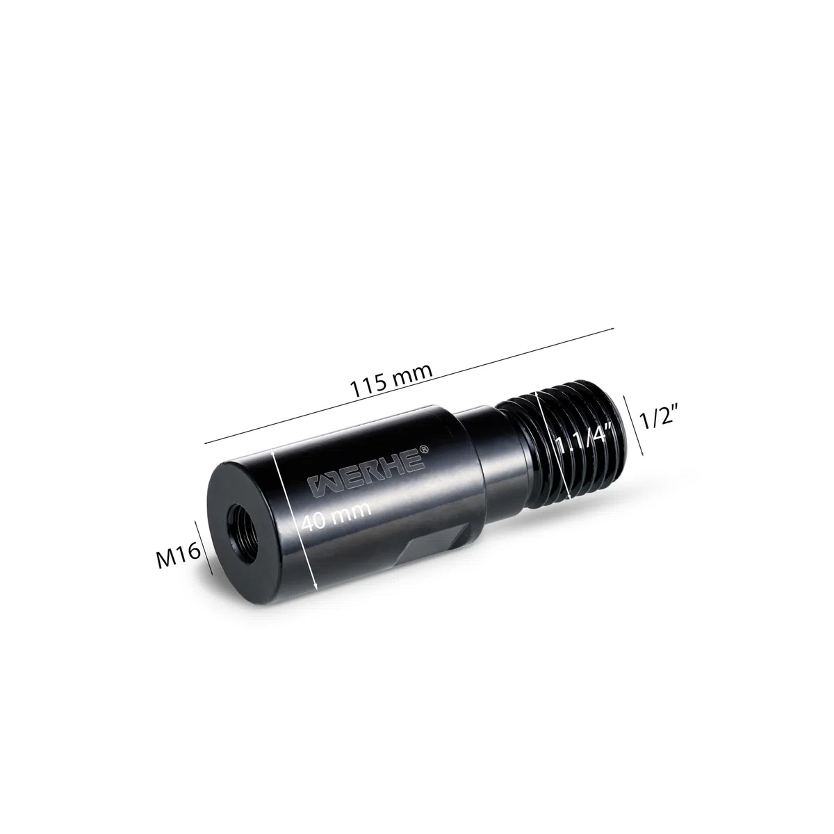 WERHE Adattatore M16 a 1 1/4 UNC con filettatura interna 1/2 – Acciaio temprato per corona diamantata corona carotatrice trapani foratura a umido in calcestruzzo pietra