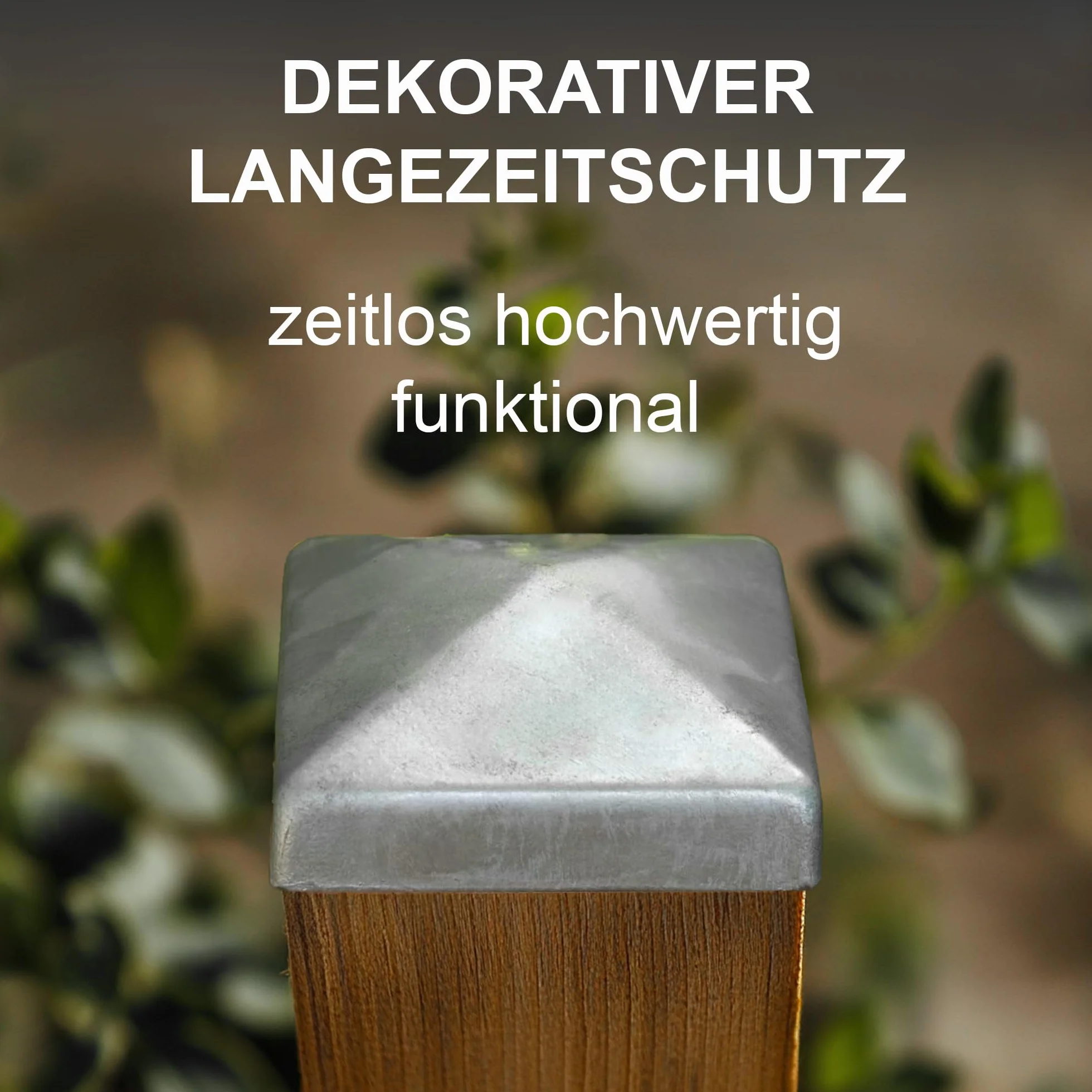 h2i Tappo per pali | acciaio zincato | 91 x 91 mm | 10 pezzi | Tappo di copertura angolare per pali in legno da giardino e pali di recinzione a forma di piramide | Protezione dalle intemperie per