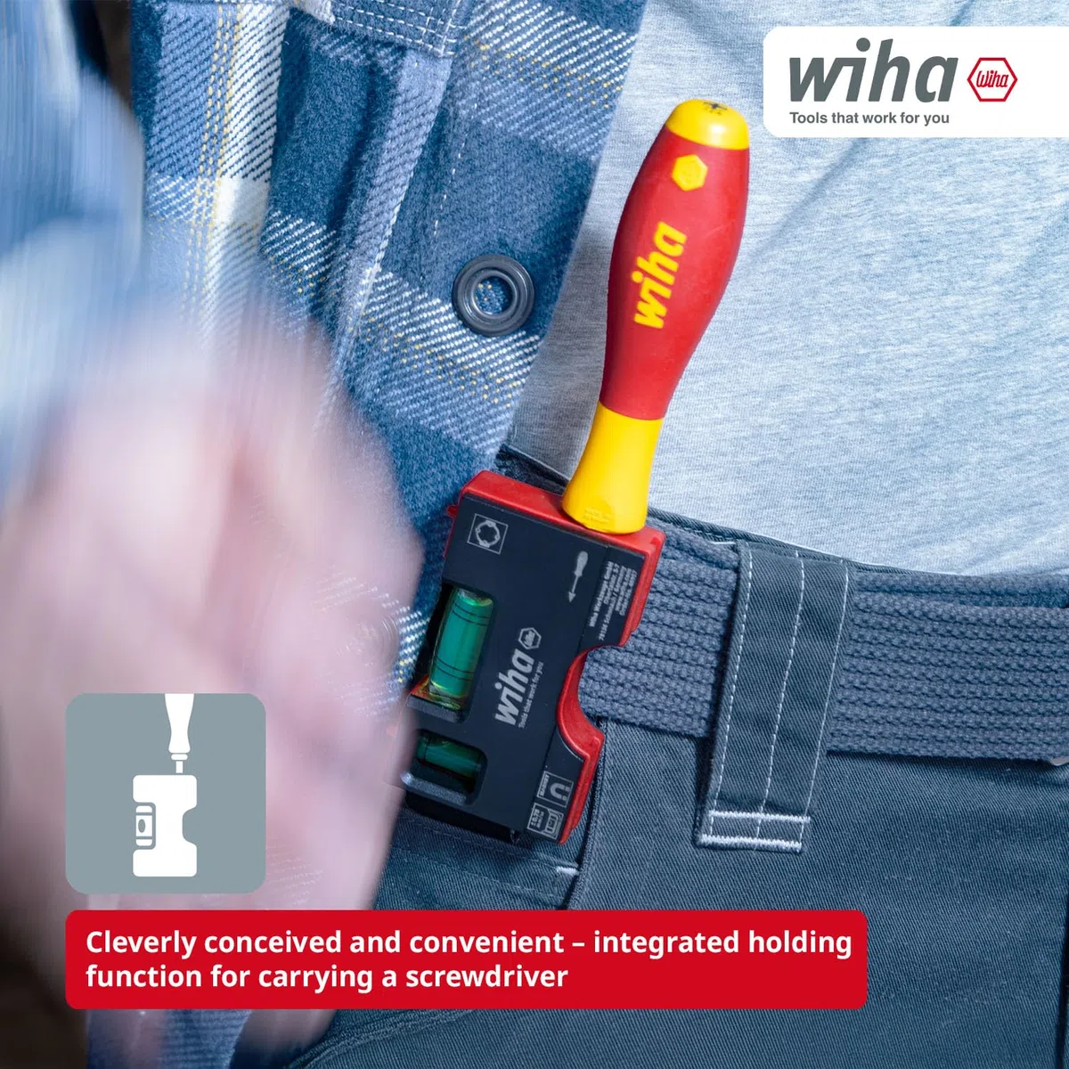 Wiha Mini livella a bolla Pocket I 10 cm con magnete I Strumento da elettricista per presa di corrente I Livella a bolla orizzontale a 4 anelli + livella a bolla verticale per un allineamento preciso