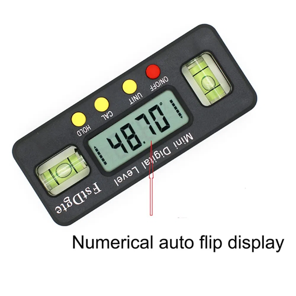 Mini goniometro digitale di precisione a 360 gradi Digital Level Box strumento magnetico di misurazione dell'angolo inferiore con doppia bolla orizzontale verticale scatola di livello digitale (nero)