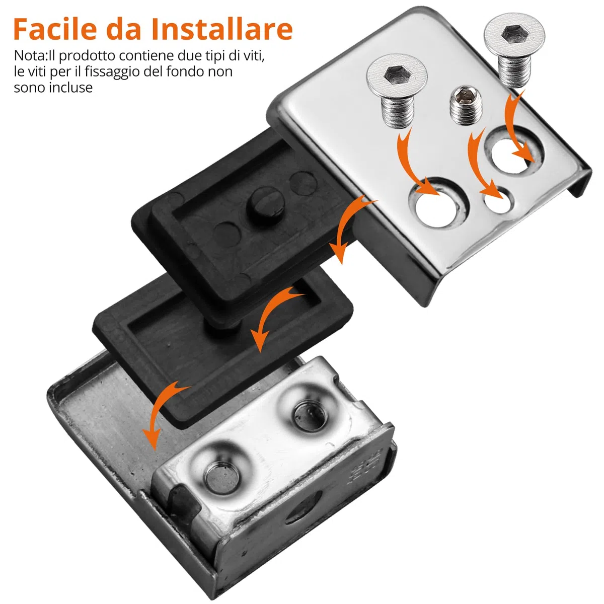 Proster 8 Pezzi Supporto Vetro 8-10mm Acciaio Inossidabile 304 Morsetto Vetro Regolabile Con Cacciavite per Ringhiera Balaustra Corrimano della Scala - Lucido