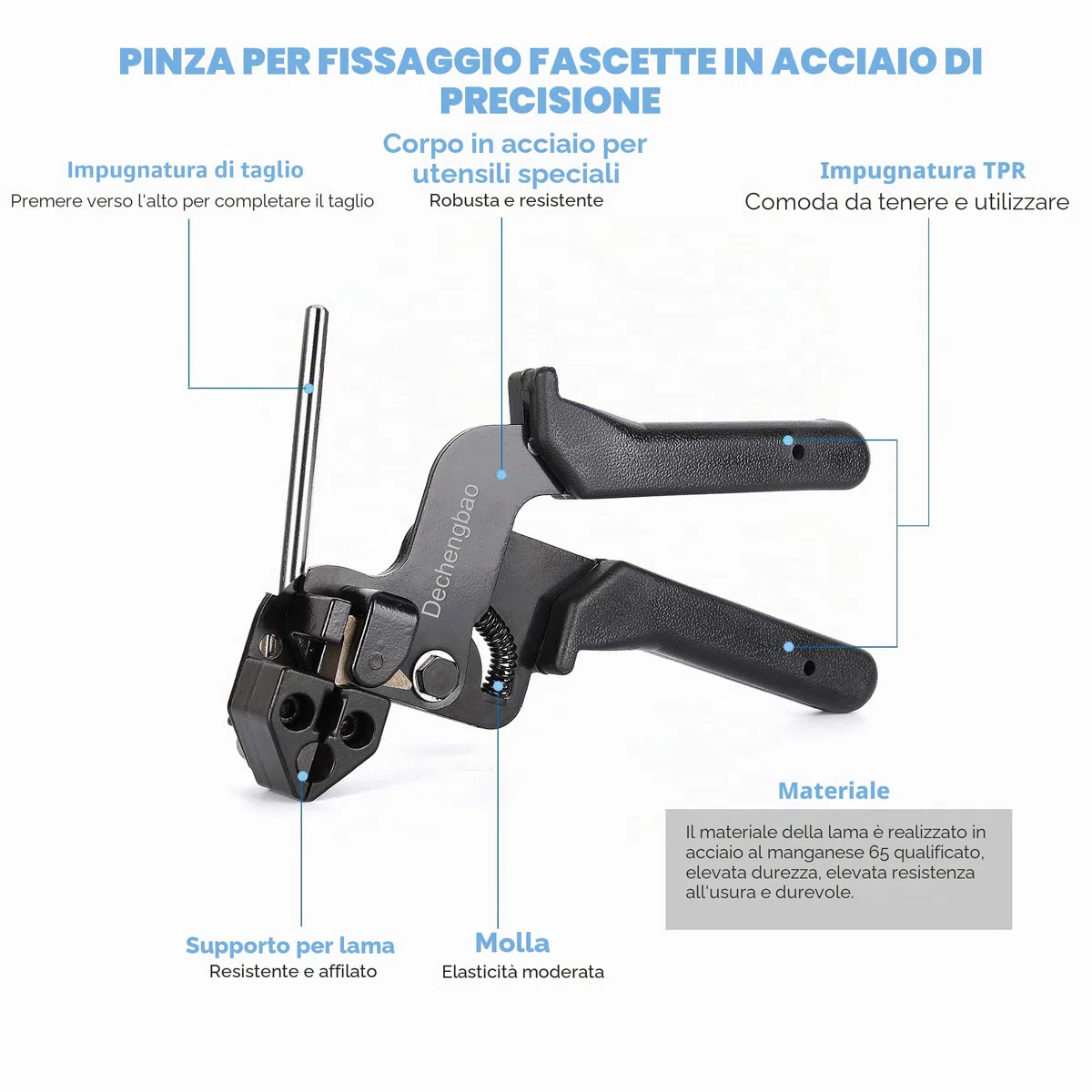 Pistola per fascette in metallo, pistola per fascette in acciaio inossidabile per fascette in acciaio inossidabile Pistola per fascette metalliche
