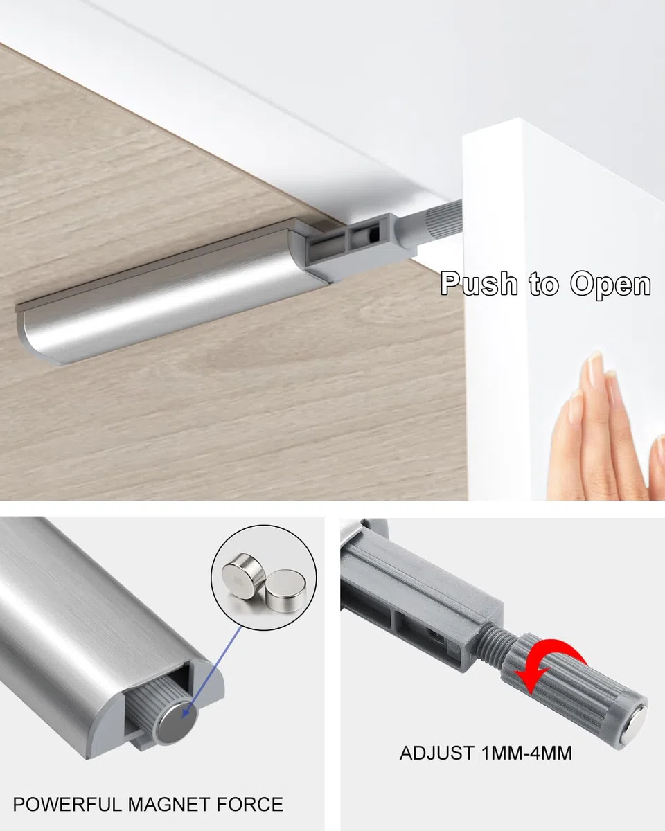 Spingere per aprire le porte Jiayi 16 Pack Armadio Magnet Push Catch Touch Release Door Opener Catch Armadio Magnetic Push Latch per cucina armadio cassetto porta Pop Out chiusura