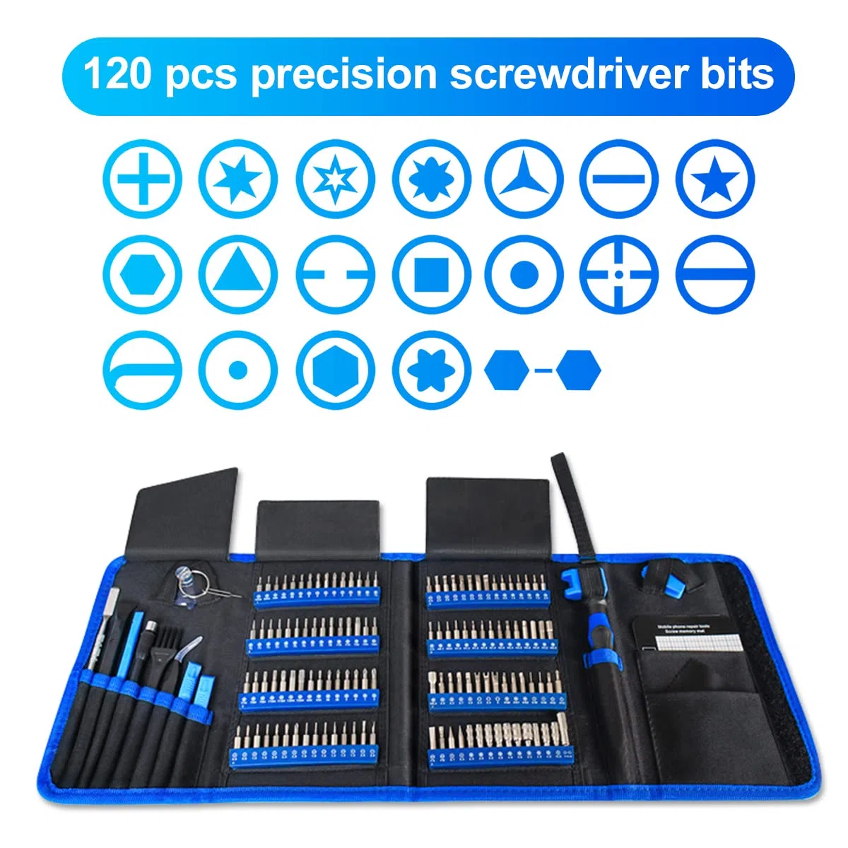 EFaith Set Cacciaviti 142 Pezzi con Magnetico 120 Bit Set di Cacciaviti Precisione per Occhiali, iPhone, Laptop, Piccoli Elettrodomestici, PC, Telefoni Cellulari la Riparazione di Elettronica