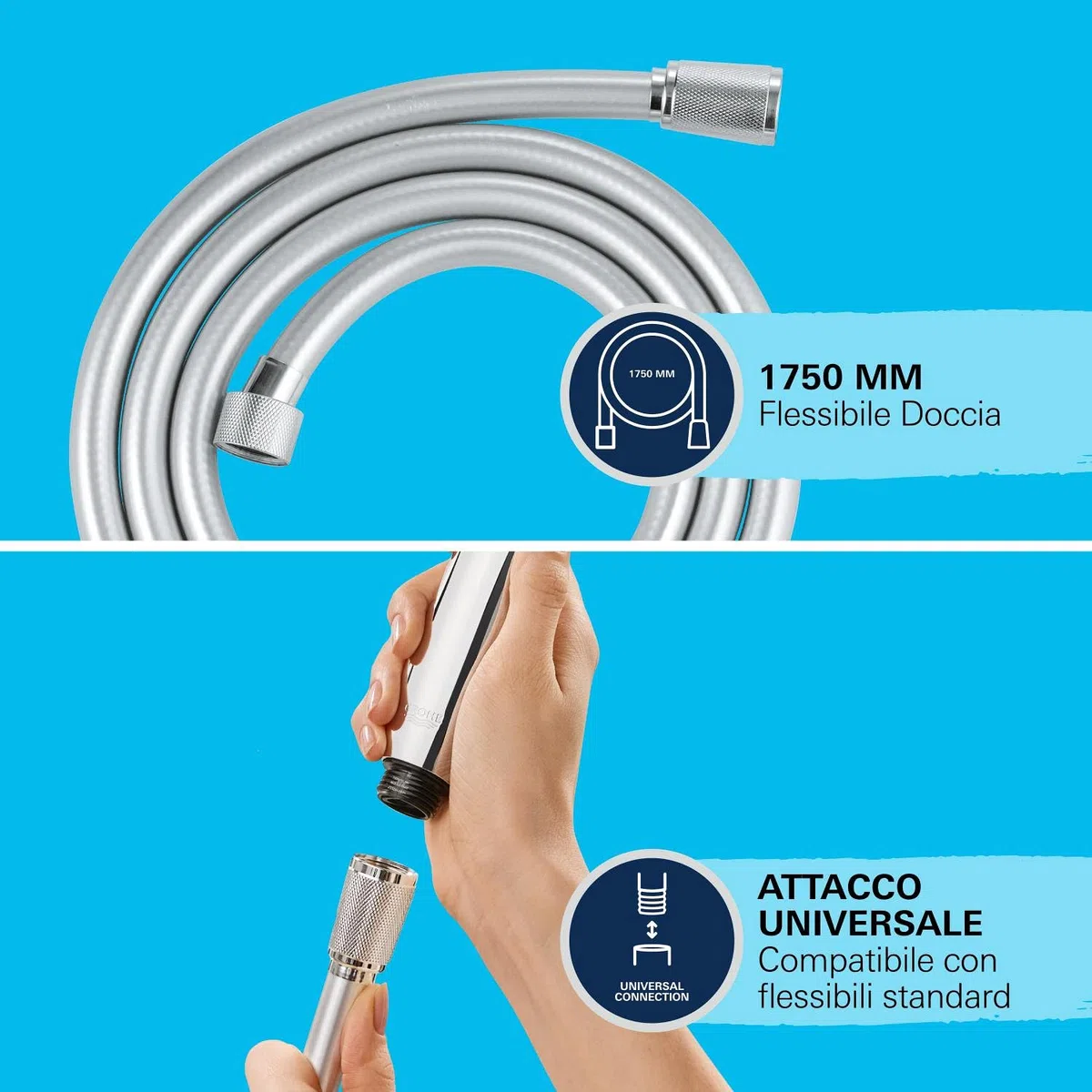 GROHE QUICKFIX VitalioFlex, Flessibile doccia, 1750mm, In metallo, 27506001