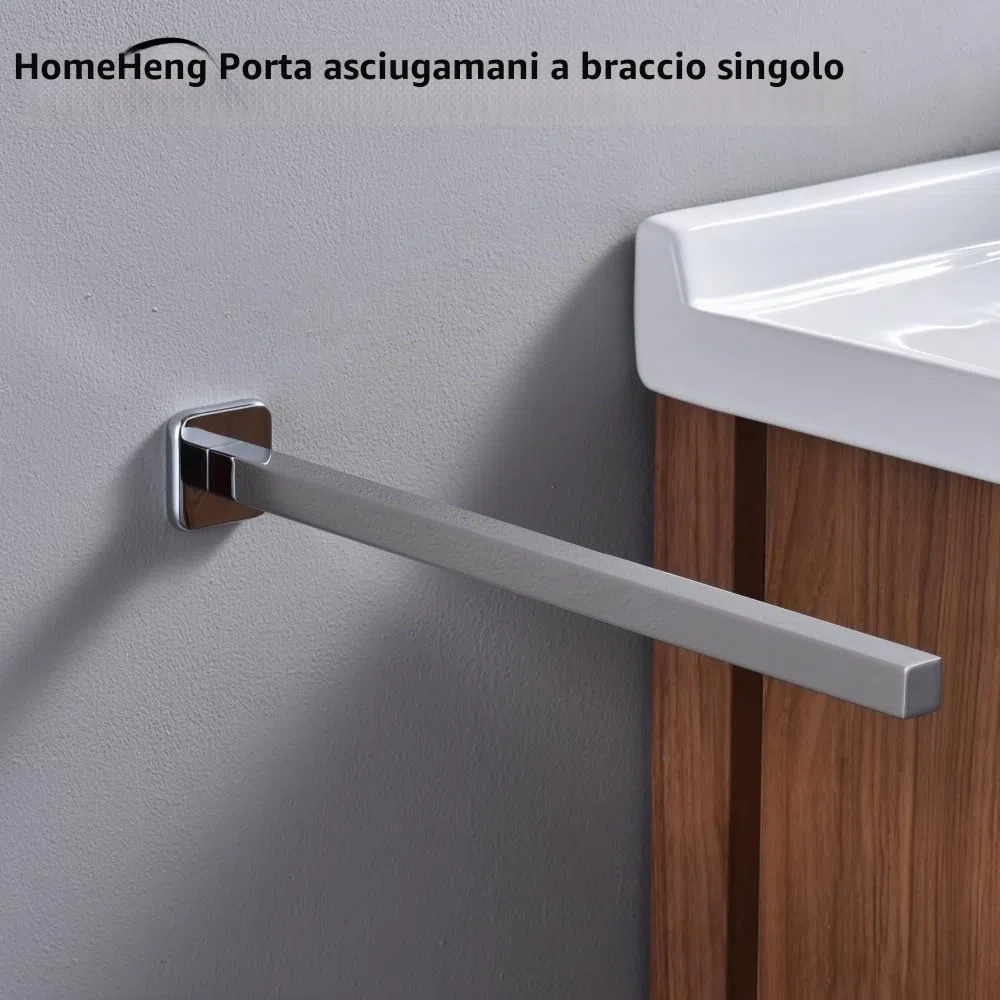 Porta Asciugamani Bagno Da Parete, Cromato 40CM,Acciaio Inossidabile,H4401HC