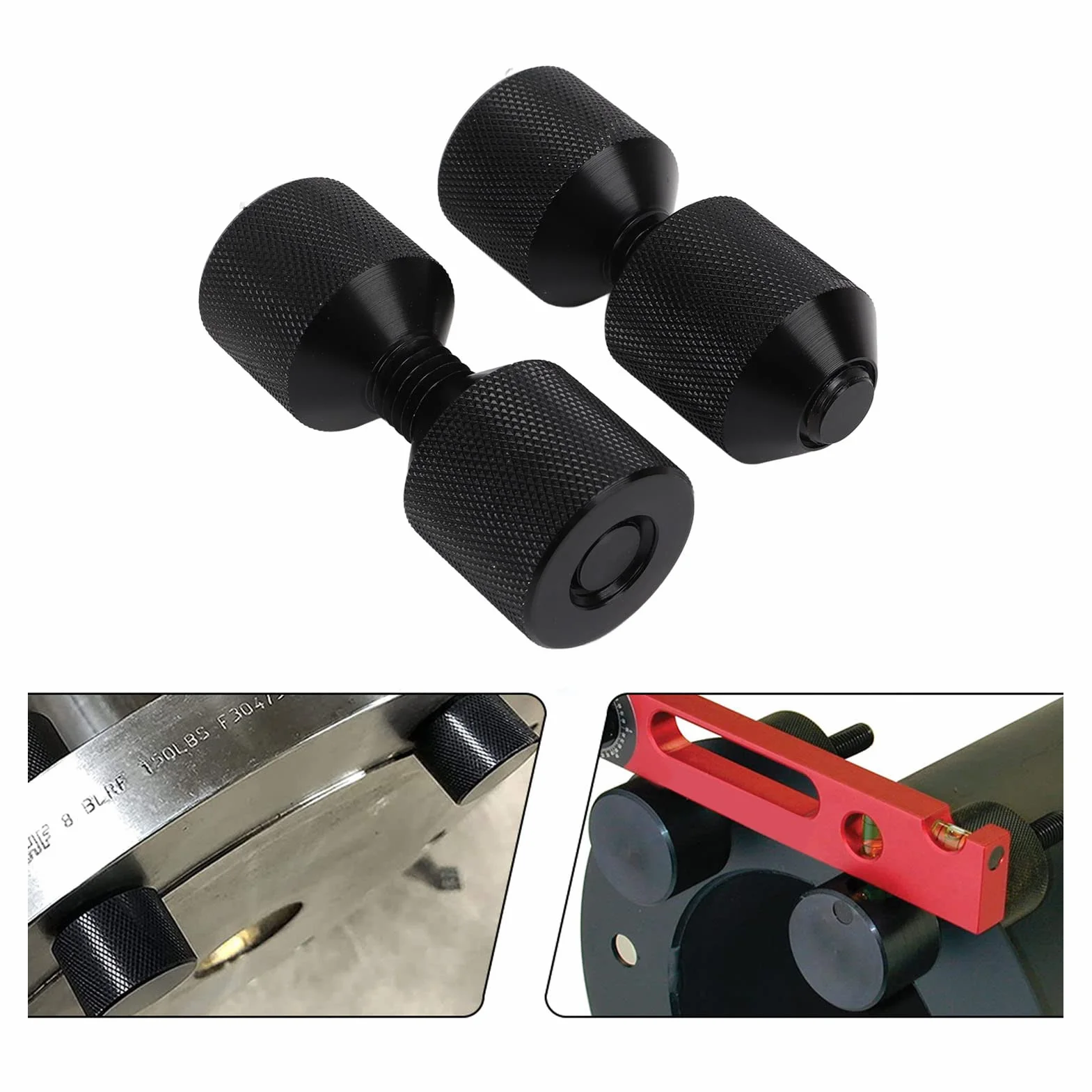 Set di Perni a Due Fori Strumenti per Tubisti Filettati con Perno di Allineamento Flangia a 2 Fori in Alluminio 6061 da 1-1/8" per Flange ASME 150LB da 1/2 Pollice a 14 Pollici