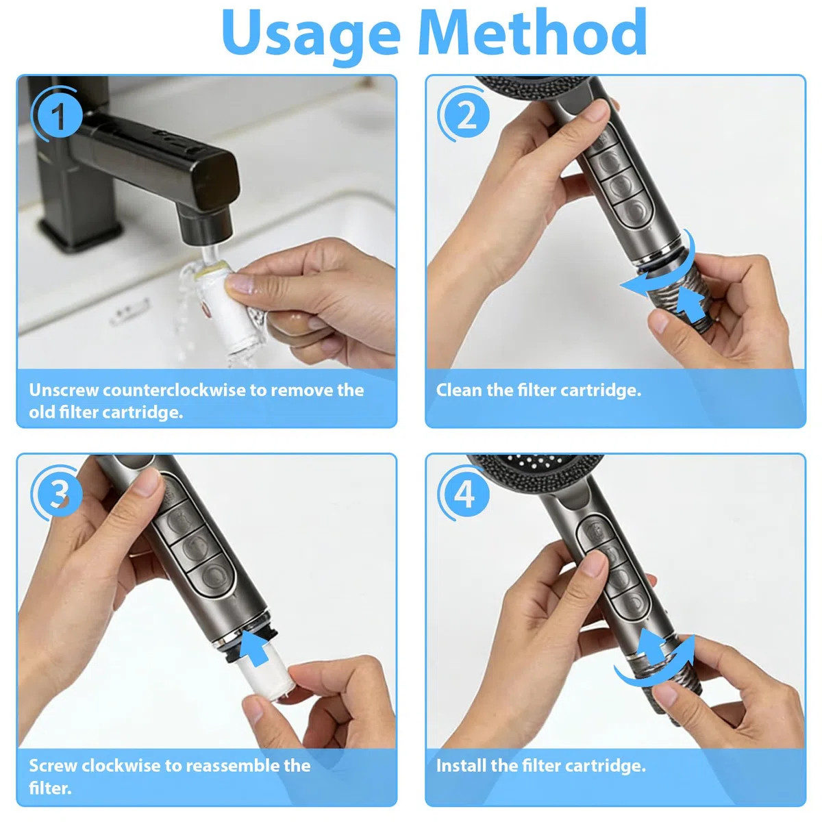 Bamily - Filtro per doccia, riduce il cloro, rimuove i metalli pesanti, l'acqua dura, in cotone, per soffione doccia a mano e bagno