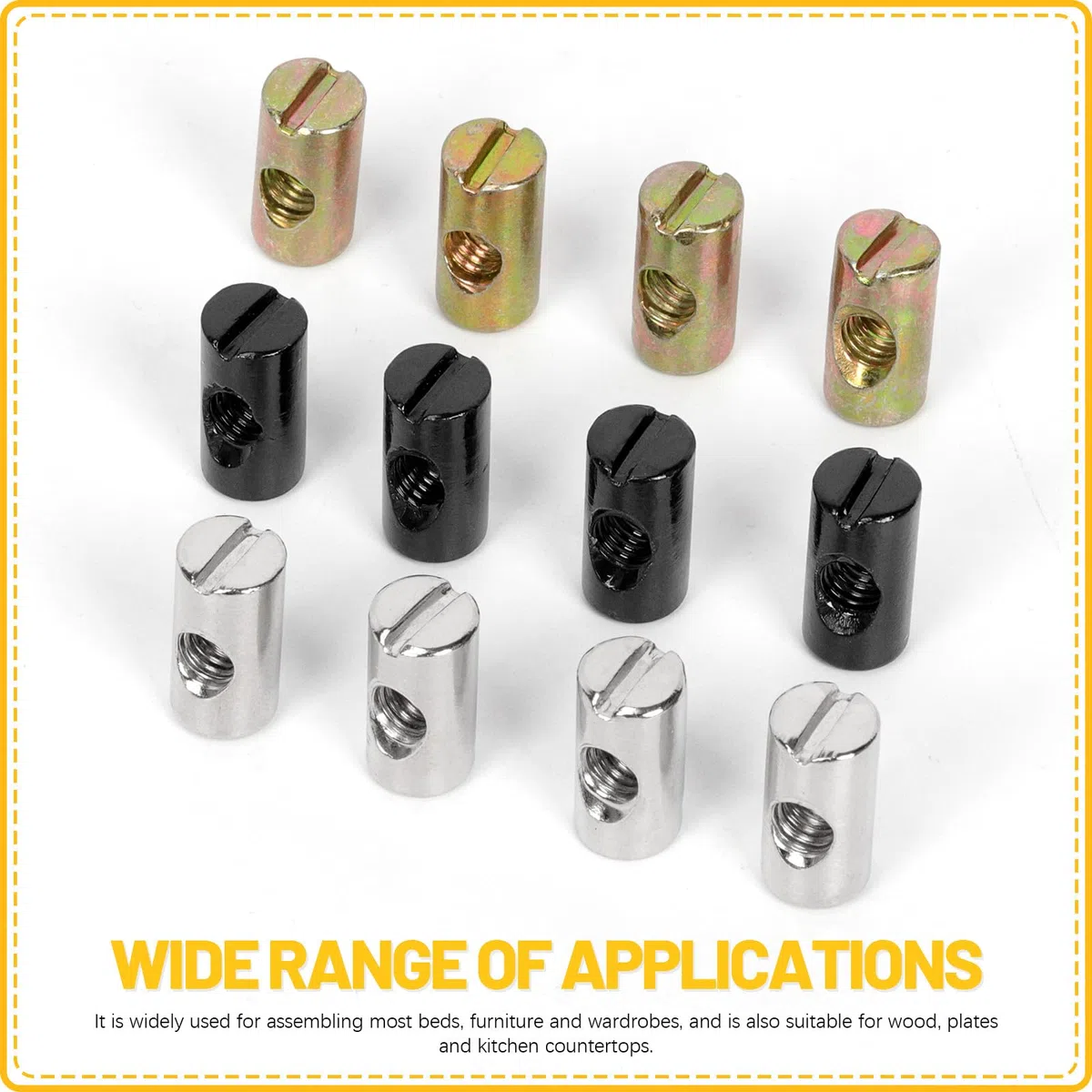Metric M6 - Kit di supporto per dadi a barilotto (50, argento, 6 x 20 mm)