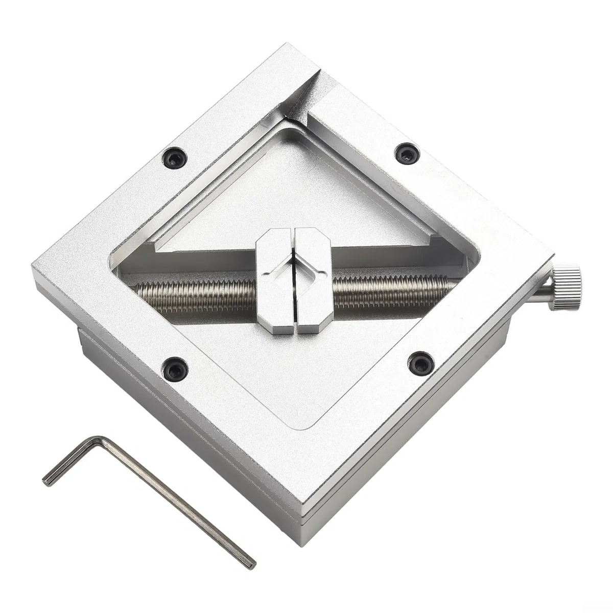 Kit per stazione di reballing con dispositivo di saldatura da 90 mm e 10 modelli stencil per riparazione di array di sfere PCB staffa in metallo resistente (90 mm solo per maschera BGA)