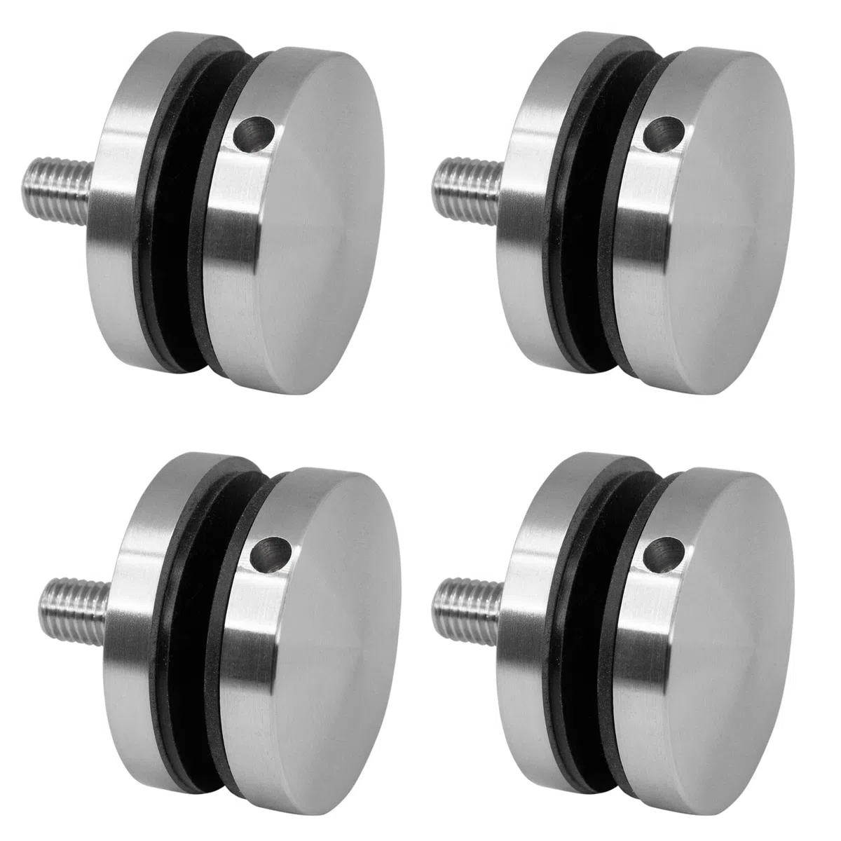 PRIOstahl Set di Supporti per Vetro 4 Pezzi in Acciaio Inox V2A - Supporto a Punti M10 per Vetro da 8-17,52mm - Supporto per Ringhiera da Balcone in Vetro Interno Esterno - Supporto a Punti per Vetro