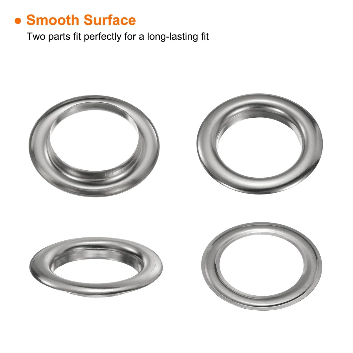 QUARKZMAN 10Set Occhielli per Teloni 40mm 1-4/7" Occhiello Strumento Metallici in Ottone con Rondelle per Tende in Tessuti Cinture in Pelle Scarpe Borse Fai Da Te, Argento