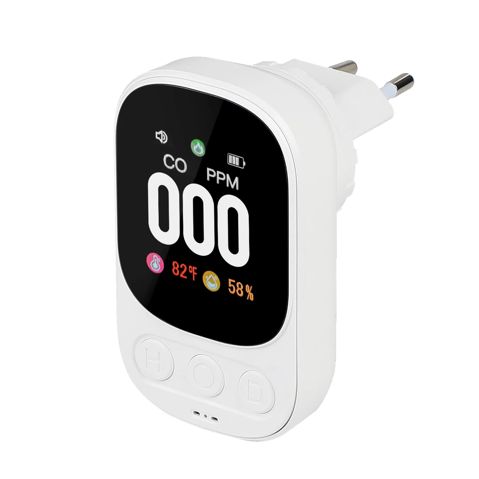 CPROSP Rilevatore Monossido di Carbonio con Spina per Casa, Sensore Monossido di Carbonio con Sensori di Temperatura e Umidità, Rilevatore di Gas con Display, Per Casa e Camper