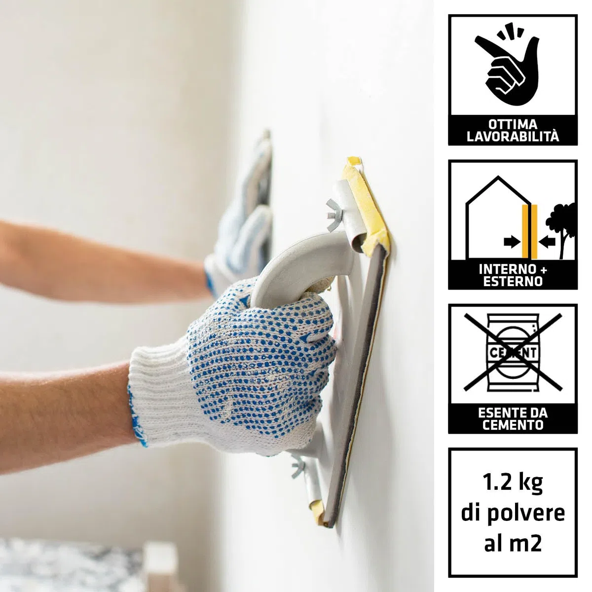 SIKA - Rasante superficiale per intonaci - SikaMur Finish, Bianco - Finitura liscia e traspirante per pareti trattate - Polvere premiscelata a basso spessore per risultati estetici top - 25kg