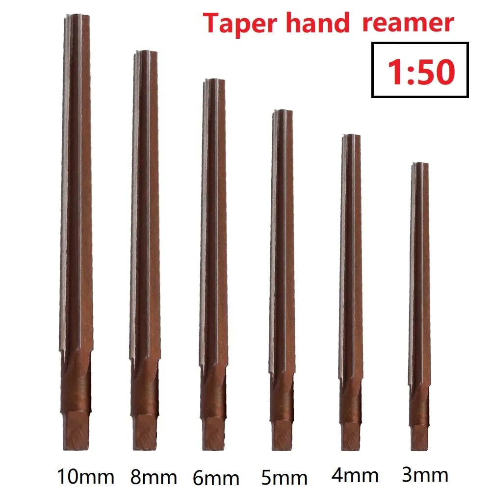 SPORTARC Set di alesatori conici 1/6 pezzi, alesatore manuale con gambo conico da 1:50 di precisione, alesatori a mano dritti da 3/4/5/6/8/10 mm, alesatore conico Morse