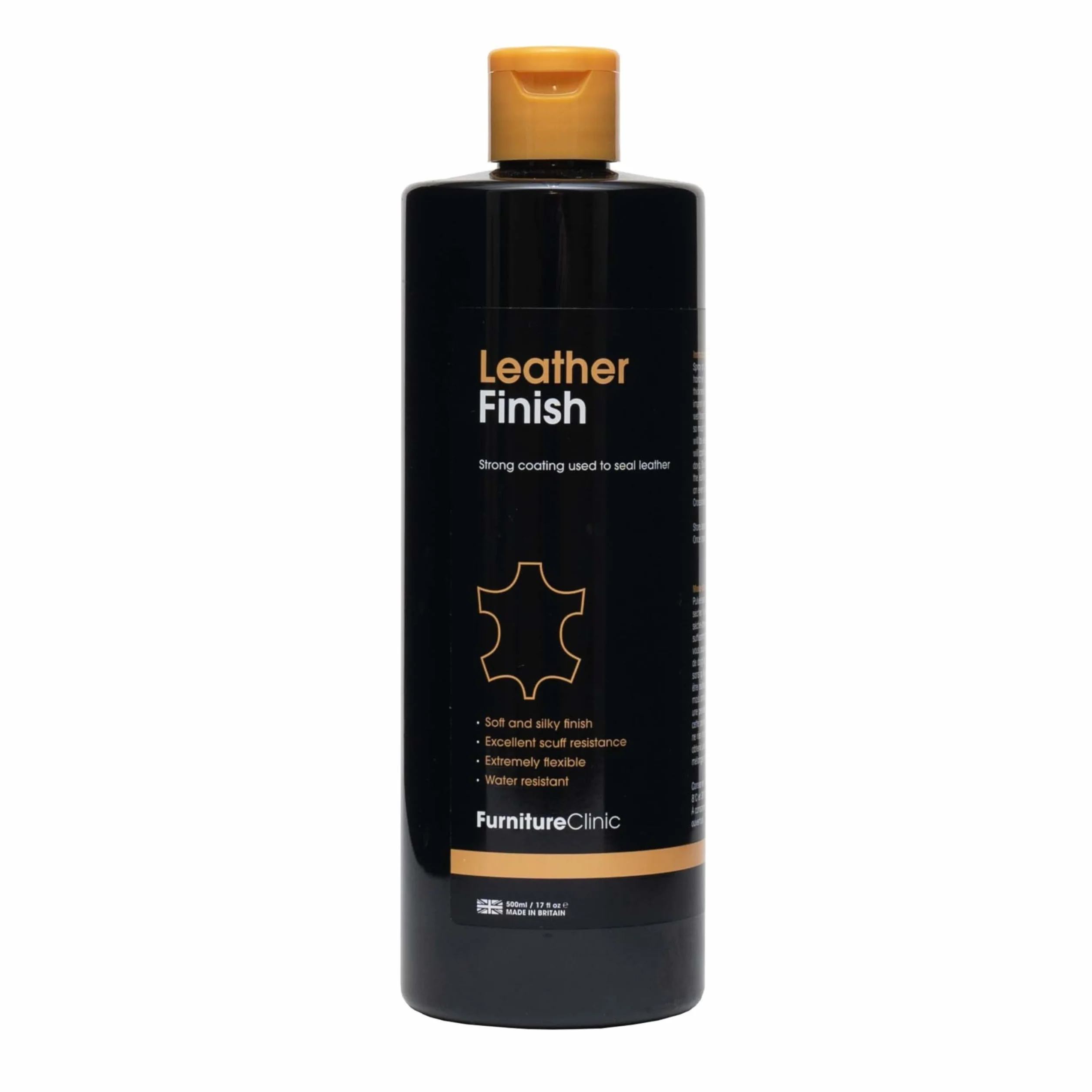 Furniture Clinic Sigillante per pelle – 500 ml, Finitura satinata. Ideale per articoli in pelle come divani, interni auto, borse, mobili e altro ancora