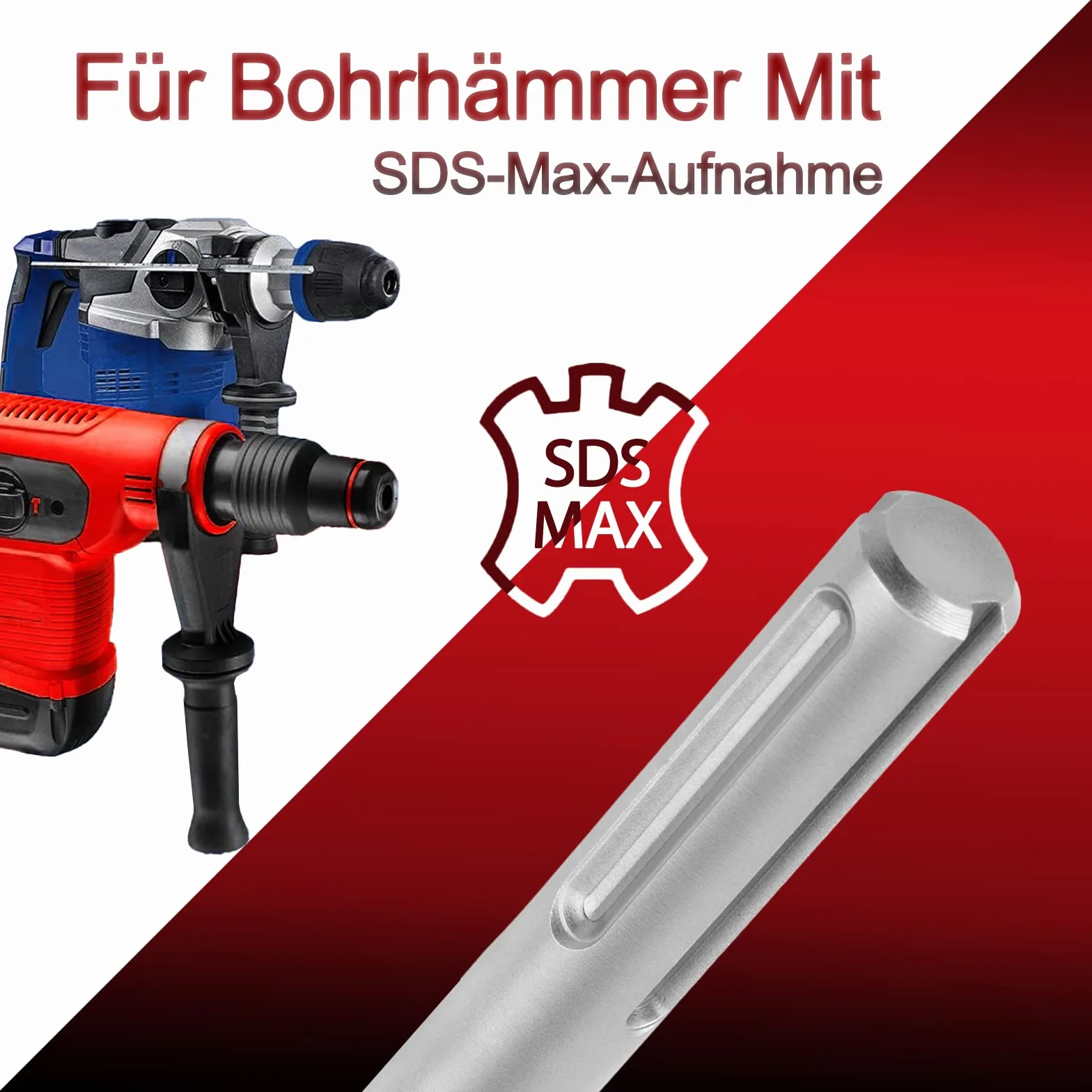 SDS MAX, codolo di prolunga per corone, lunghezza 410 mm, con filettatura M22, con punta di centraggio