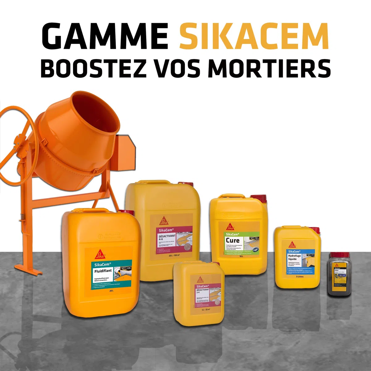 sikacim color – Colorante in polvere per cemento, calce e gesso, giallo, 115991