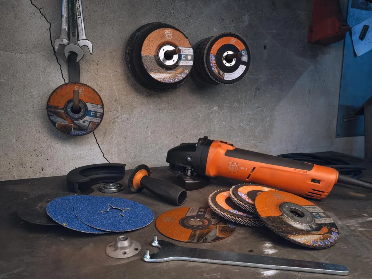 FEIN Dischi Abrasivi fibrati 125 mm, Grana 60, 25 x dischi Abrasivi per Smerigliatrici Angolari, Per una Levigatura Efficace di Acciaio e Acciaio Inox