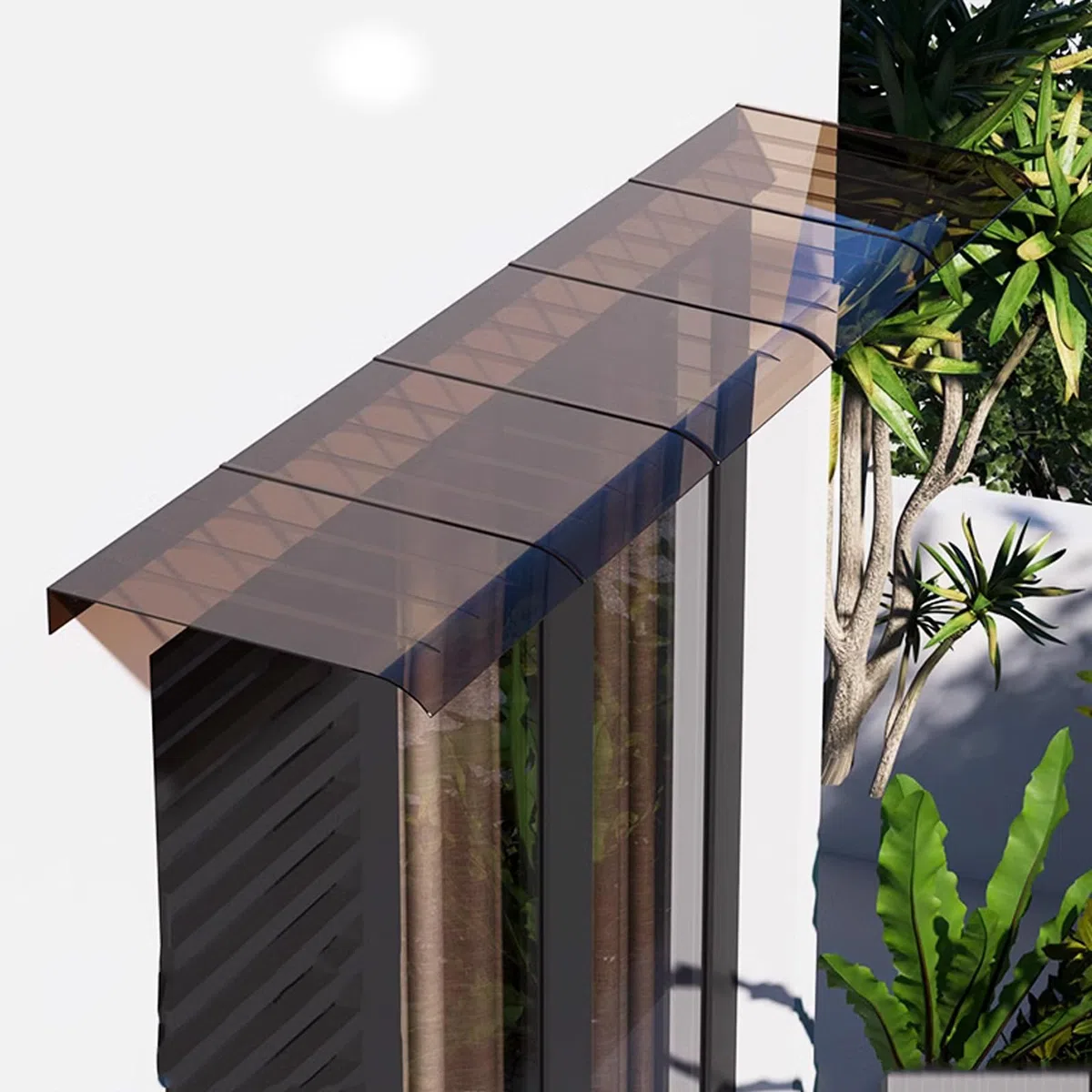 Tenda da Veranda Pensilina in Policarbonato,Tettoia per Porta e Ingresso,Garden Pensilina da Esterno,Pioggia Neve e Protezione Uv,Facile da Montare,Spessore 3mm (40x50cm/16"x20")