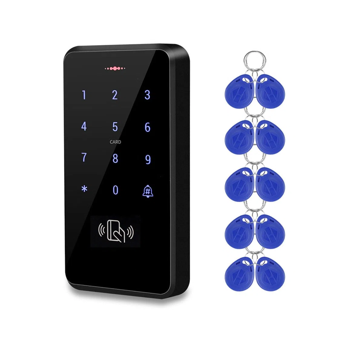 S20 Controller di Accesso Sistema di Controllo Accessi, Tastiera Retroilluminata RFID Apertura Porta Password IP68 Impermeabile Lettore di Schede 125 kHz con 10 Portachiavi EM4100