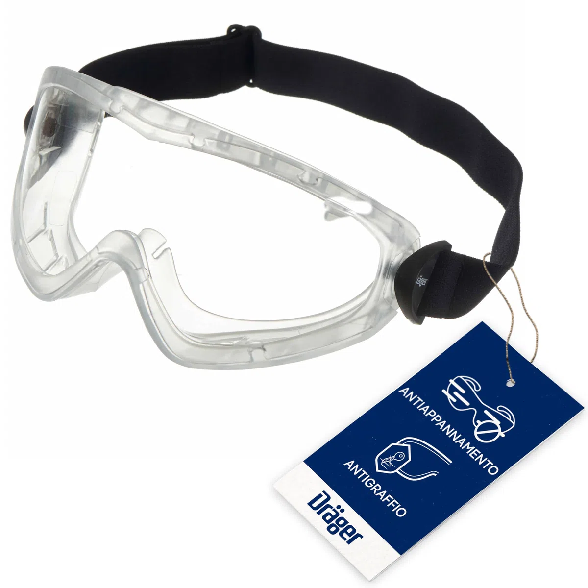 Dräger X-pect 4200 Occhiali protettivi | Occhiali di sicurezza leggeri e trasparenti | Lenti in policarbonato antigraffio, antivento e antiappannamento | Adatti a chi porta gli occhiali