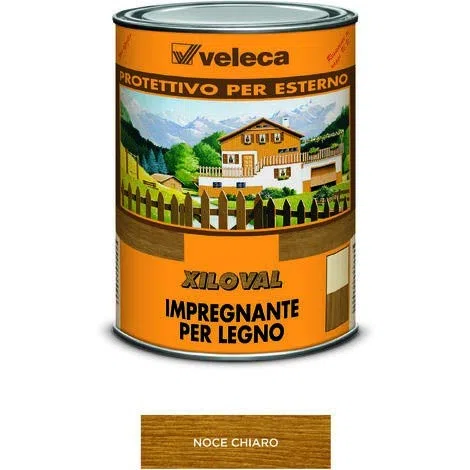Veleca XILOVAL CERA Noce Chiaro - lt. 1 - IMPREGNANTE PROTETTIVO SATINATO PER LEGNO DA ESTERNO