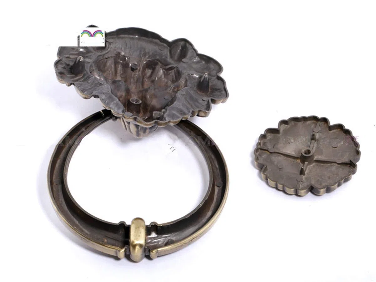 Battente Porta,Portone batacchio 1pcs 12cm Grande Leone Antique Doorknocker Batacchio Lionhead Doorknockers Lions Home Decor Legno Batacchio(4)