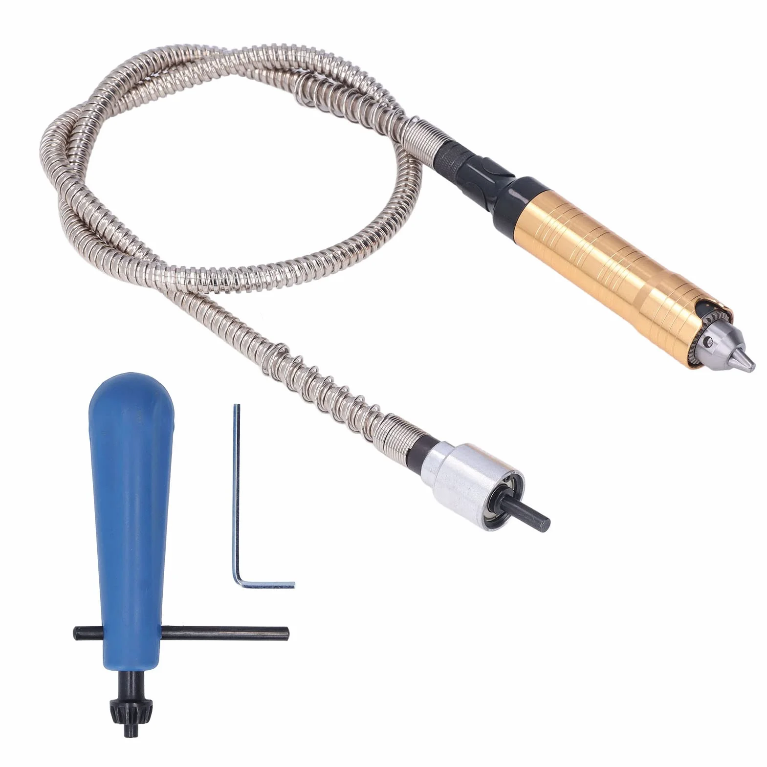 Albero Flessibile, 0,3-6,5mm Albero di Prolunga Flessibile per Trapano, Flessibile Albero Trapano Estensione Adattatore per Mandrino di Estensione con Maniglia e Chiave per Utensile Rotante