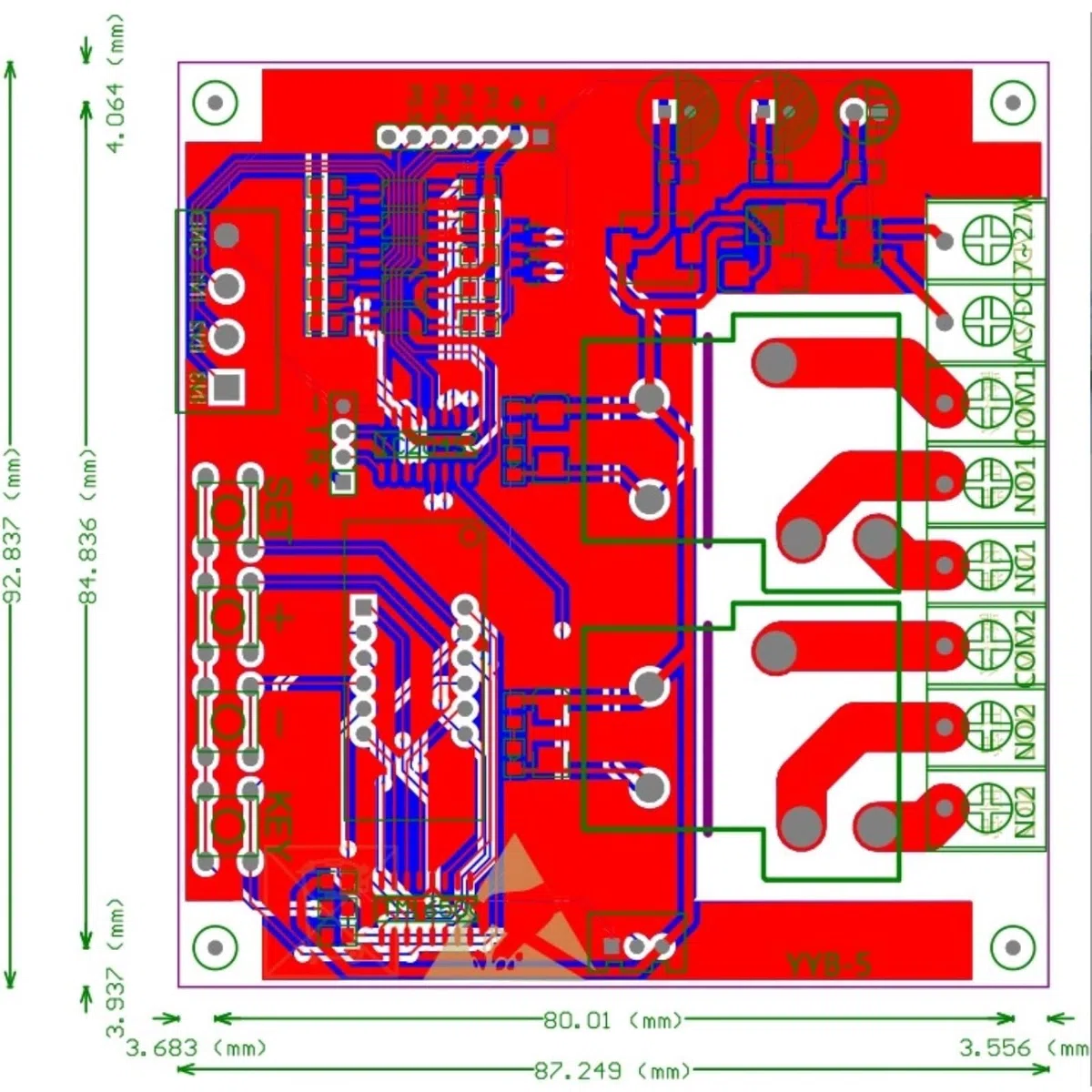 Hilitand Modulo YYB-5 12v 24v avanti/Indietro Scheda di Controllo Motore a Due relè Modulo di temporizzazione
