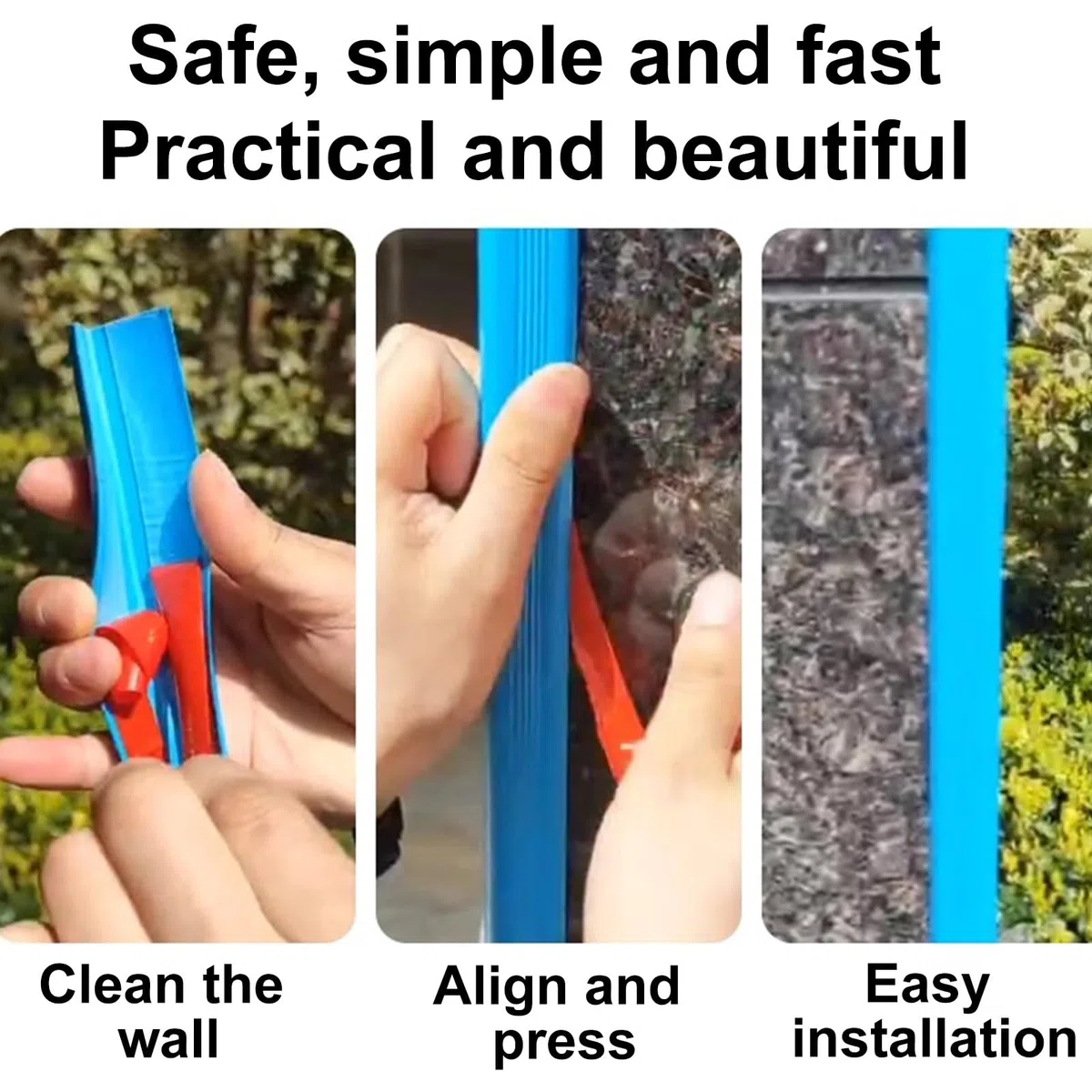 Profilo Angolare PVC, Paraspigoli Muro Autoadesive, Porose Anticollisione, Adatte per Angoli, Ringhiere e Bordi di Scale(Blue,3.5x150cm/1.4x59in)