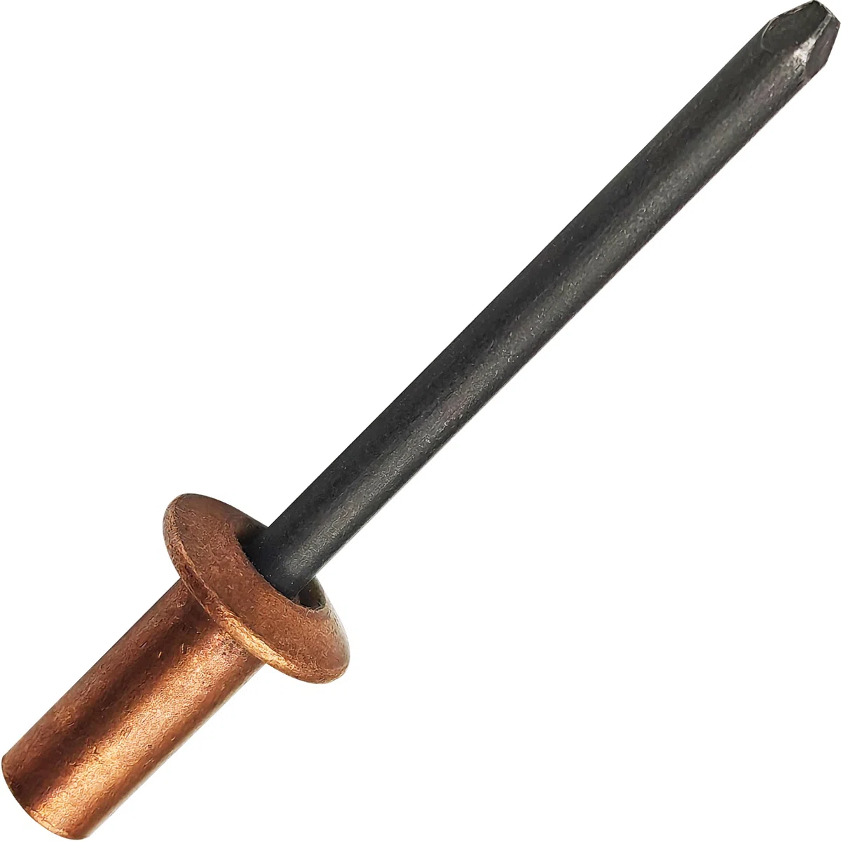 Rivetti ciechi con estremità chiusa, 30 pezzi, Ø4,8 x 10 mm, testa a cupola in rame con mandrino in acciaio, rivetti pop sigillati