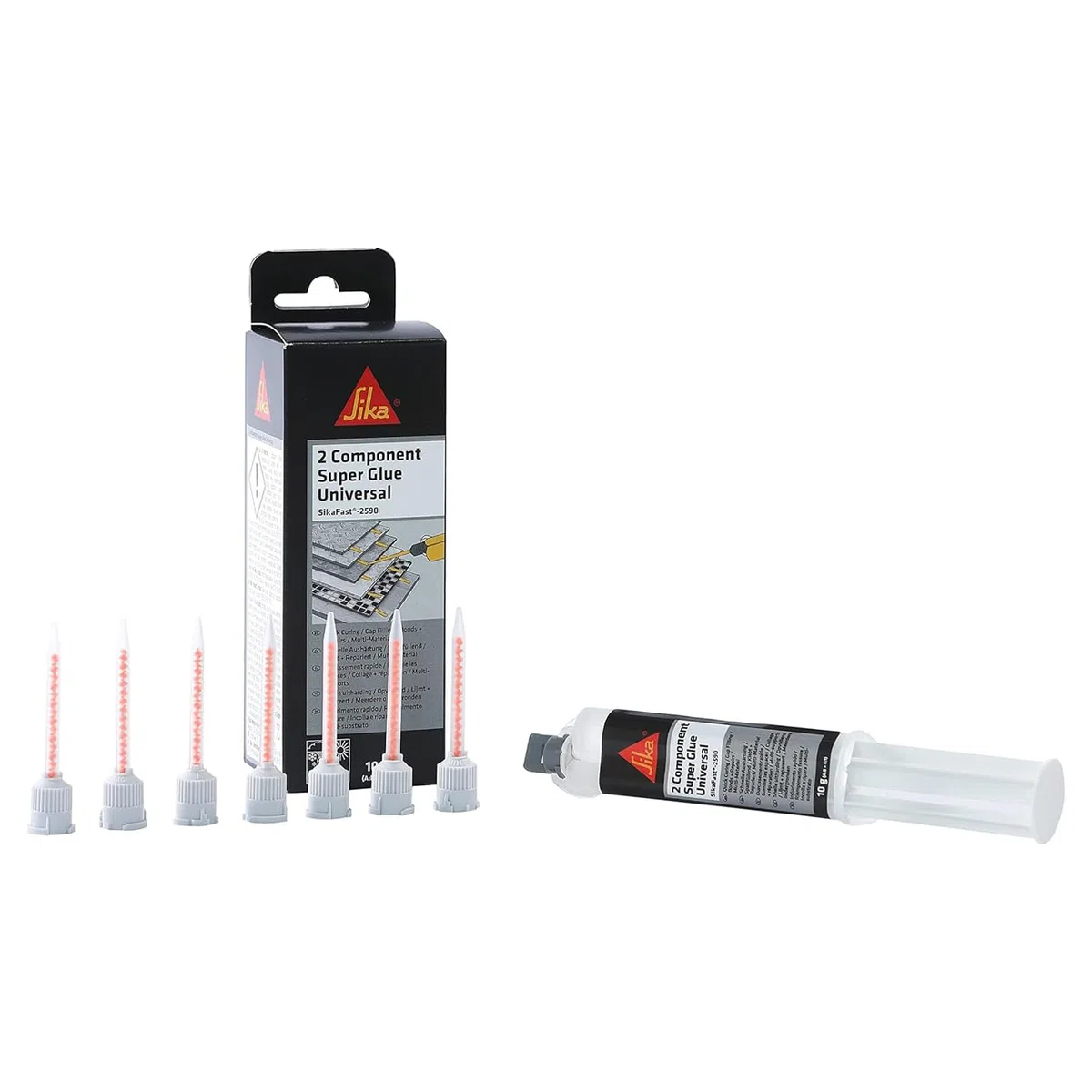 SIKA - Super colla bicomponente rapida - SikaFast 2590 - Ricostruisce pezzi rotti e ripara ogni materiale in pochi minuti - Indurimento velocissimo per un fissaggio magico - 10ml