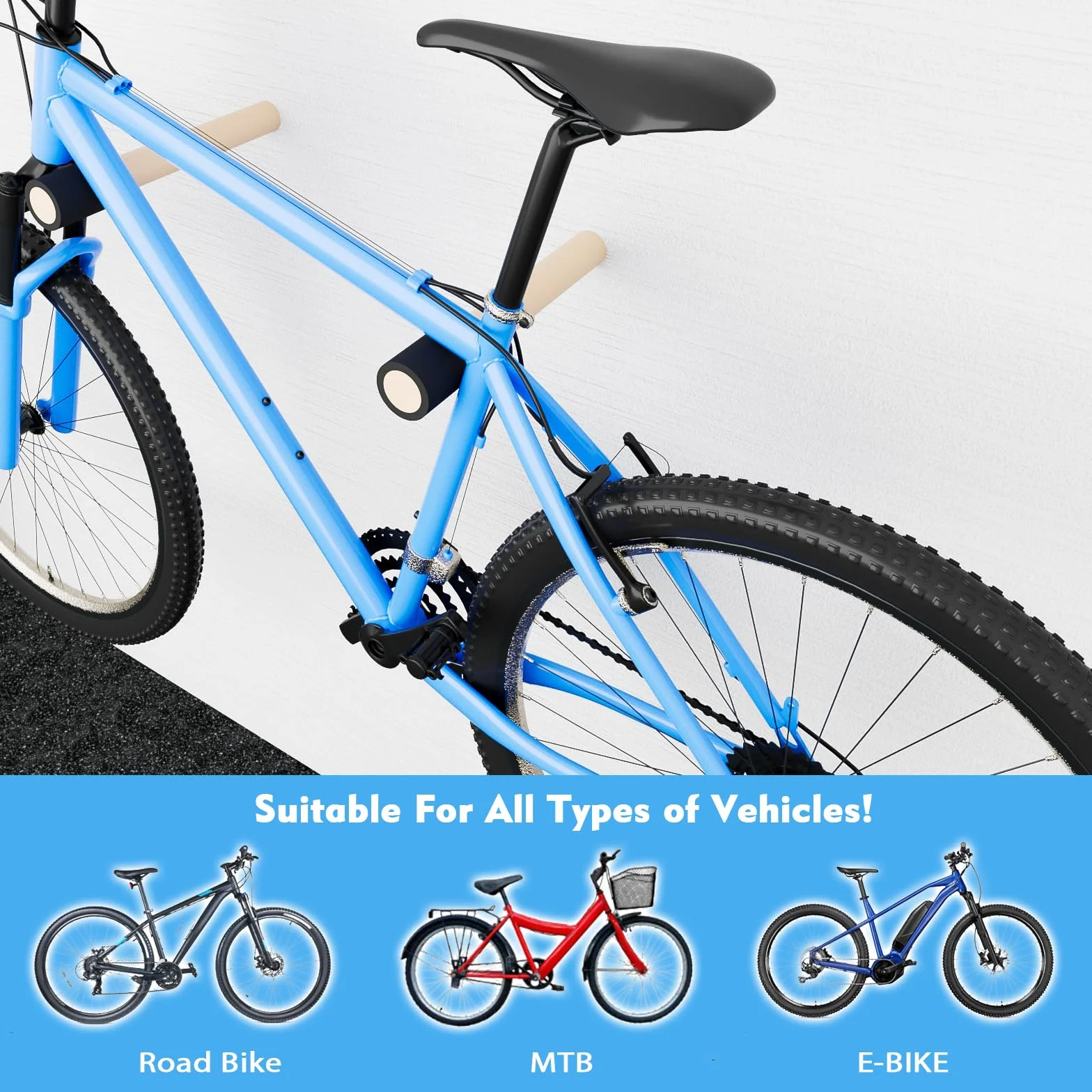 CLOPAE Porta Bici Da Muro, Appendi Bici Da Muro, Resistente Alla Ruggine E Può Sopportare 22 KG, Supporto Bici Da Muro Adatto Per Garage Interni (30CM)