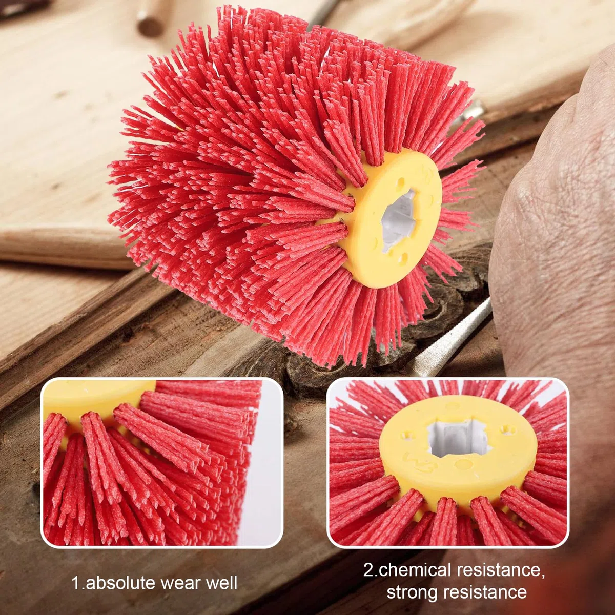 Spazzole abrasive: grana 120, larghezza 100 mm, diametro 120 mm, rullo abrasivo, spazzola in nylon adatta per macchina satinata, spazzola per levigatura, spazzola per setole, spazzola per lucidatura