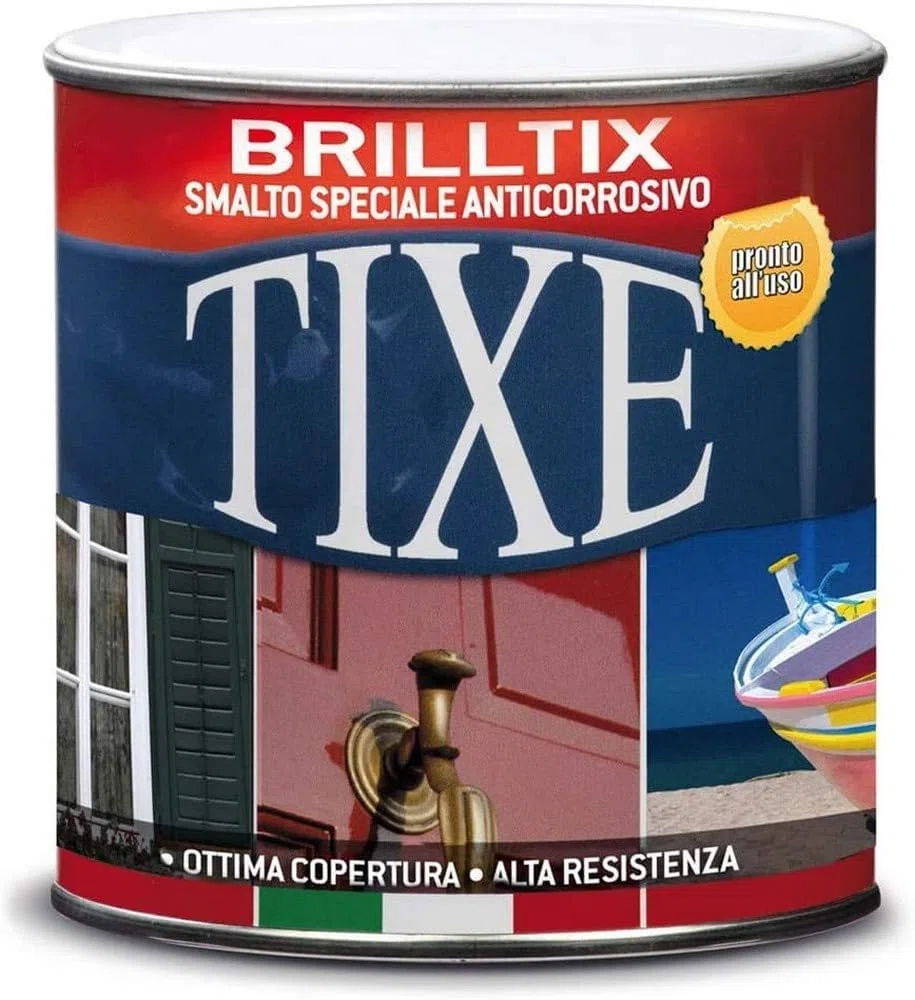 TIXE Smalto a Solvente Brilltix | Vernice a Solvente con Finitura Uniforme e Compatta, Alta Resistenza | 500 ml | Marrone | Made in Italy (104.1510)