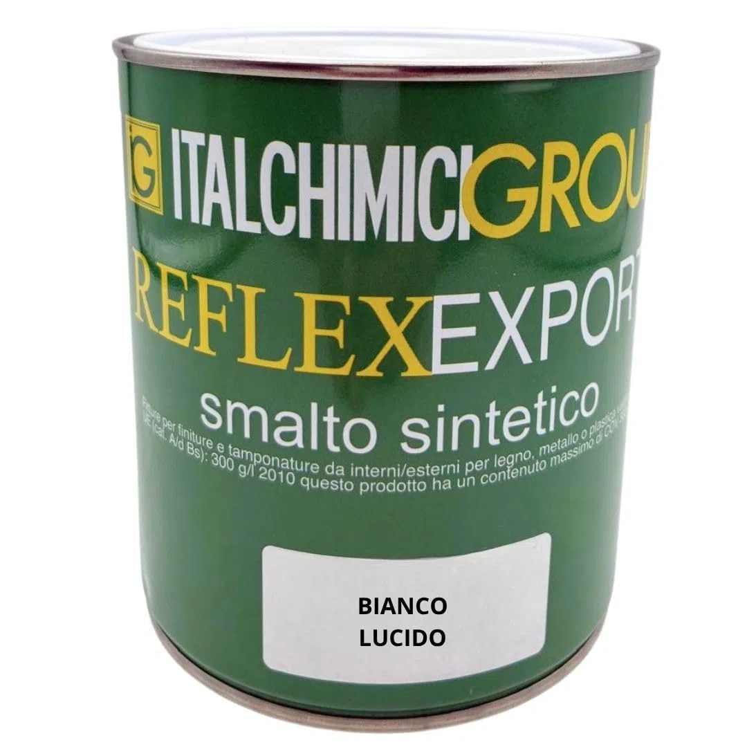 Generico Smalto Sintetico Bianco Lucido 750 ml per Esterni e Interni - Vernice Brillante ad Alta Resistenza per Legno e Ferro | Applicazione a Pennello o Spruzzo