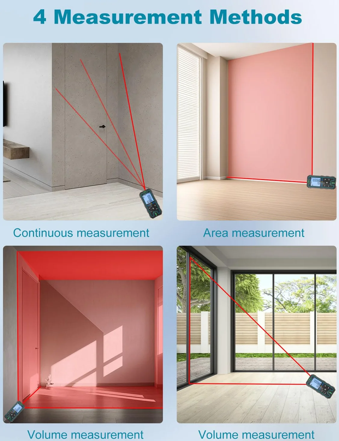 Metro Laser, RockSeed Misuratore di Distanza Laser Portatile, Misurazione Digitale Della Distanza con 2 Livelle a Bolla, Misurazione Della Distanza Misuratore Laser con Conversione UNIT
