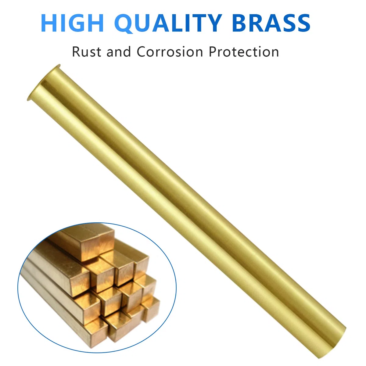 Tubo extra lungo in ottone da 400 mm per sifone universale 1 1/4" x 32 mm raccordo tubo di prolunga con guarnizioni oro spazzolato
