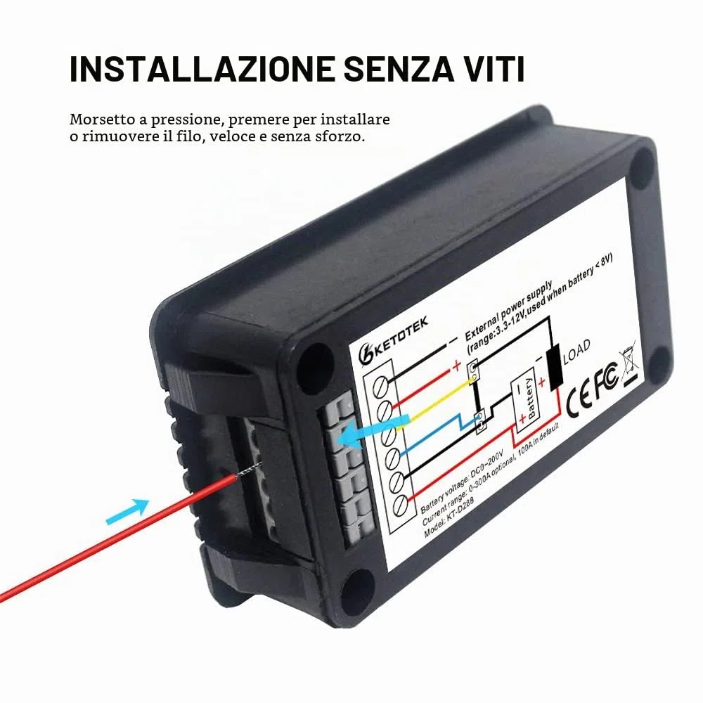 DC Misuratore di Batteria Voltmetro Amperometro Energia Energia Monitor LCD Multimetro Digitale Tensione Corrente Cap Ohm Ora SOC Meter LCD DC 0-200 V 100A Shunt