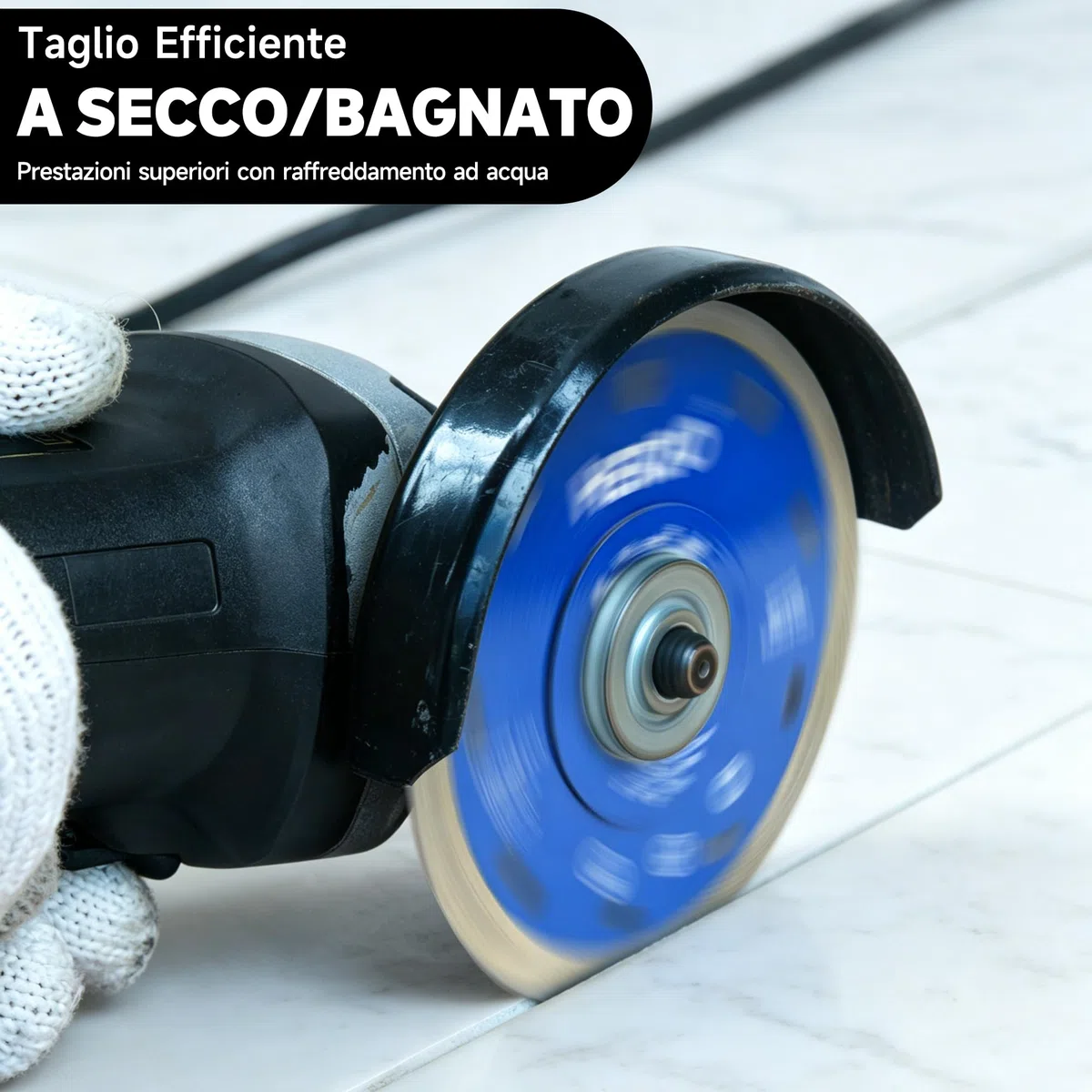 HERZO Set di 3 Dischi Diamantati 115mm x 22,23 mm per Piastrelle - Disco Diamantato 115mm per Taglio di Piastrelle, Gres Porcellanato, Porcellana e Ceramica