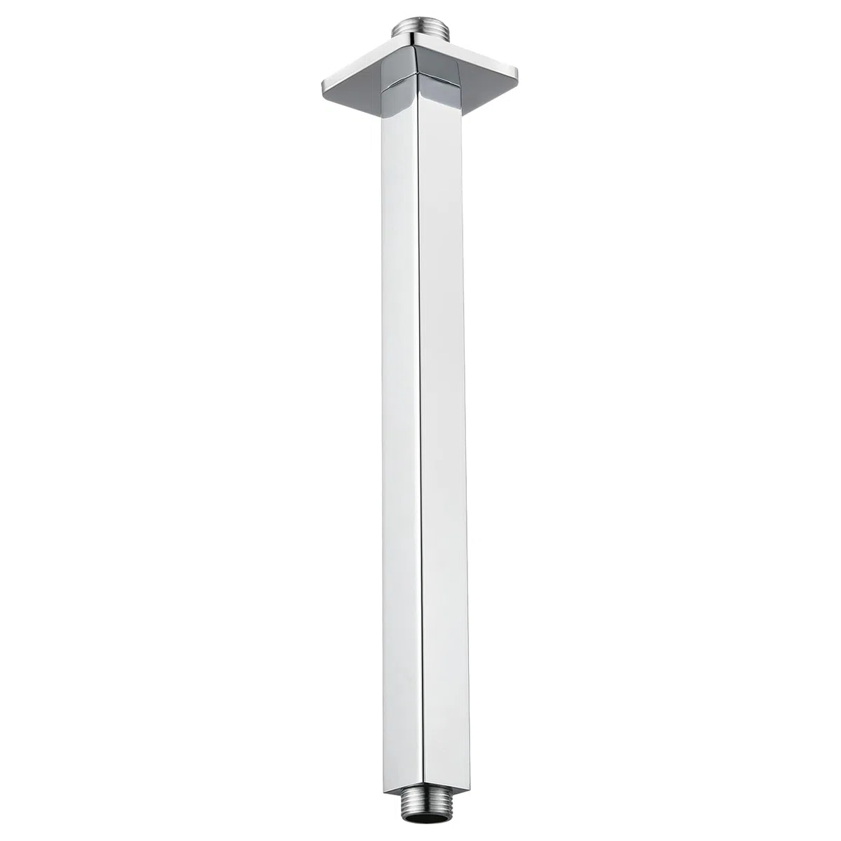 Voolan Braccio doccia con flangia, tubo doccia fisso montato a soffitto, braccio di ricambio dritto per doccia a pioggia in bagno, attacco universale 1/2 NPT (30 cm, quadrato)