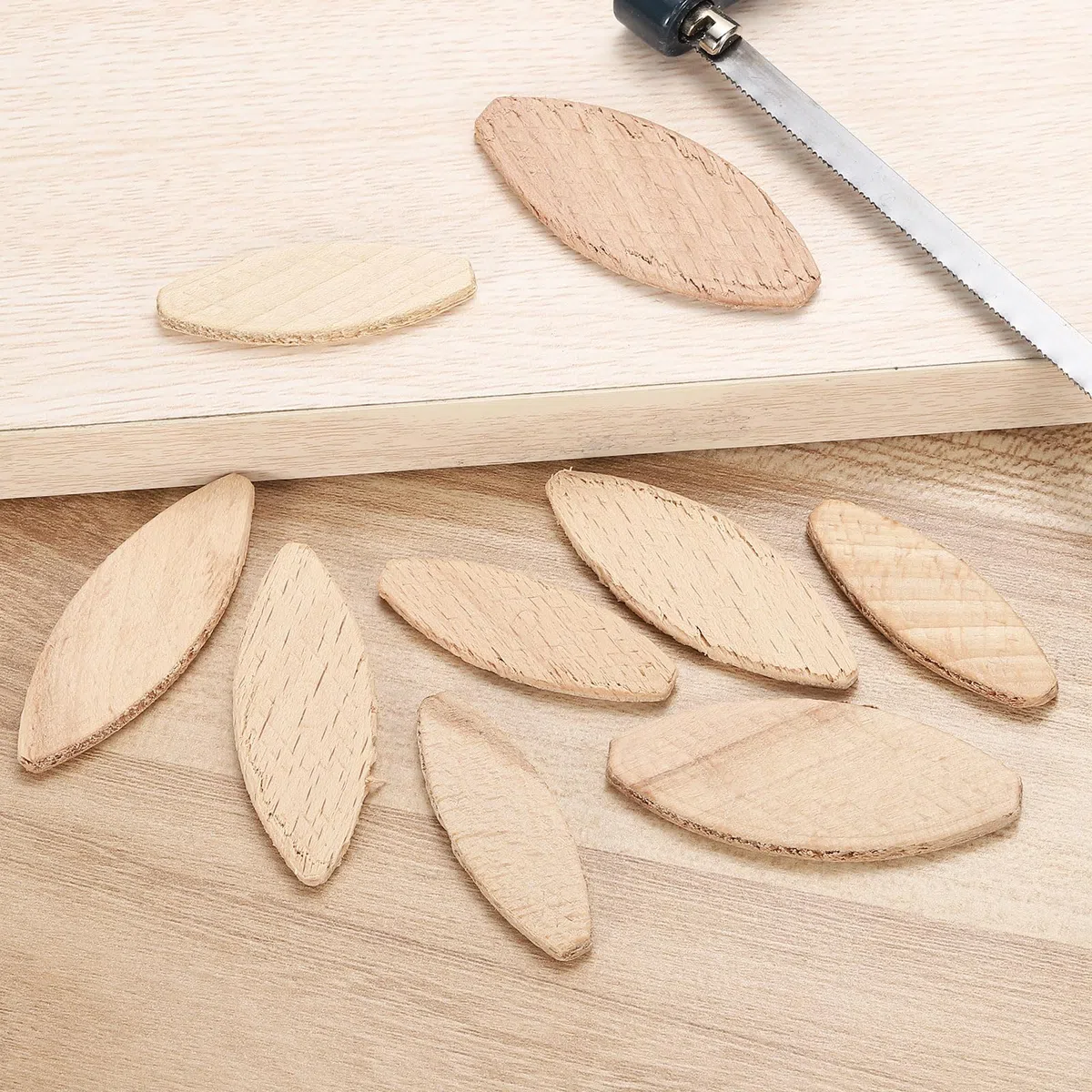QUARKZMAN 100Pezzi biscotto per Giunti In Legno, 54X19X3.8mm biscotto per Lavorazione Del Legno, Strumento Di Giunzione per Schede Di Legno Accessori per Falegnami E Progetti Fai Da Te