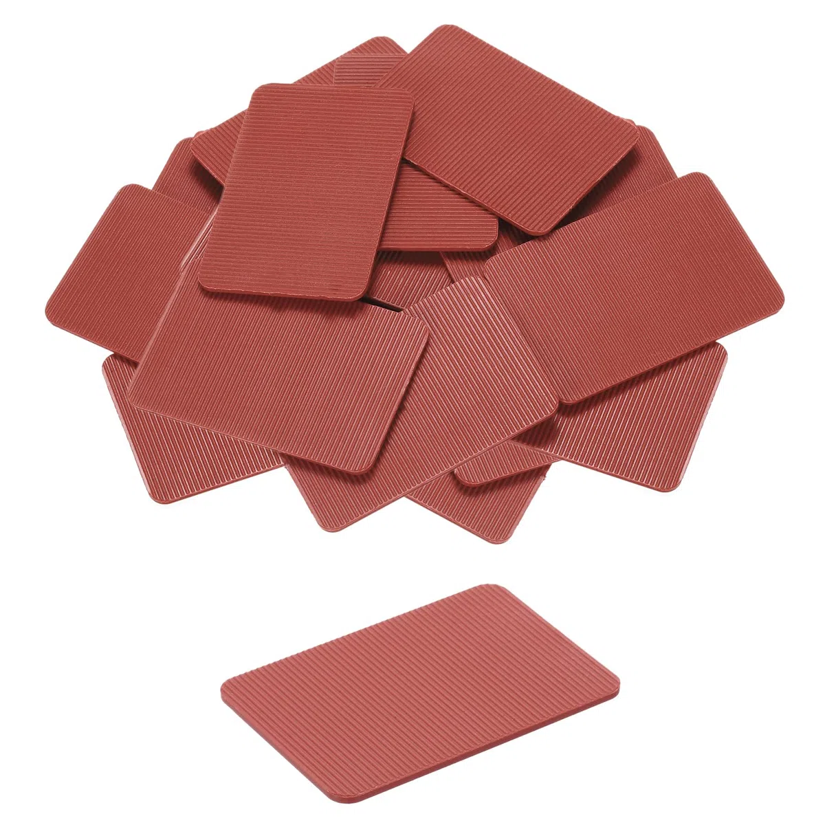 QUARKZMAN 50 Pezzi Spessori in Plastica 60 x 40 x 2 mm Distanziatori Piastrelle Squadrette Angolari Blocco Sottotetto Cunei Mobili Pannelli Plastica Esterno Rigida, Rosso
