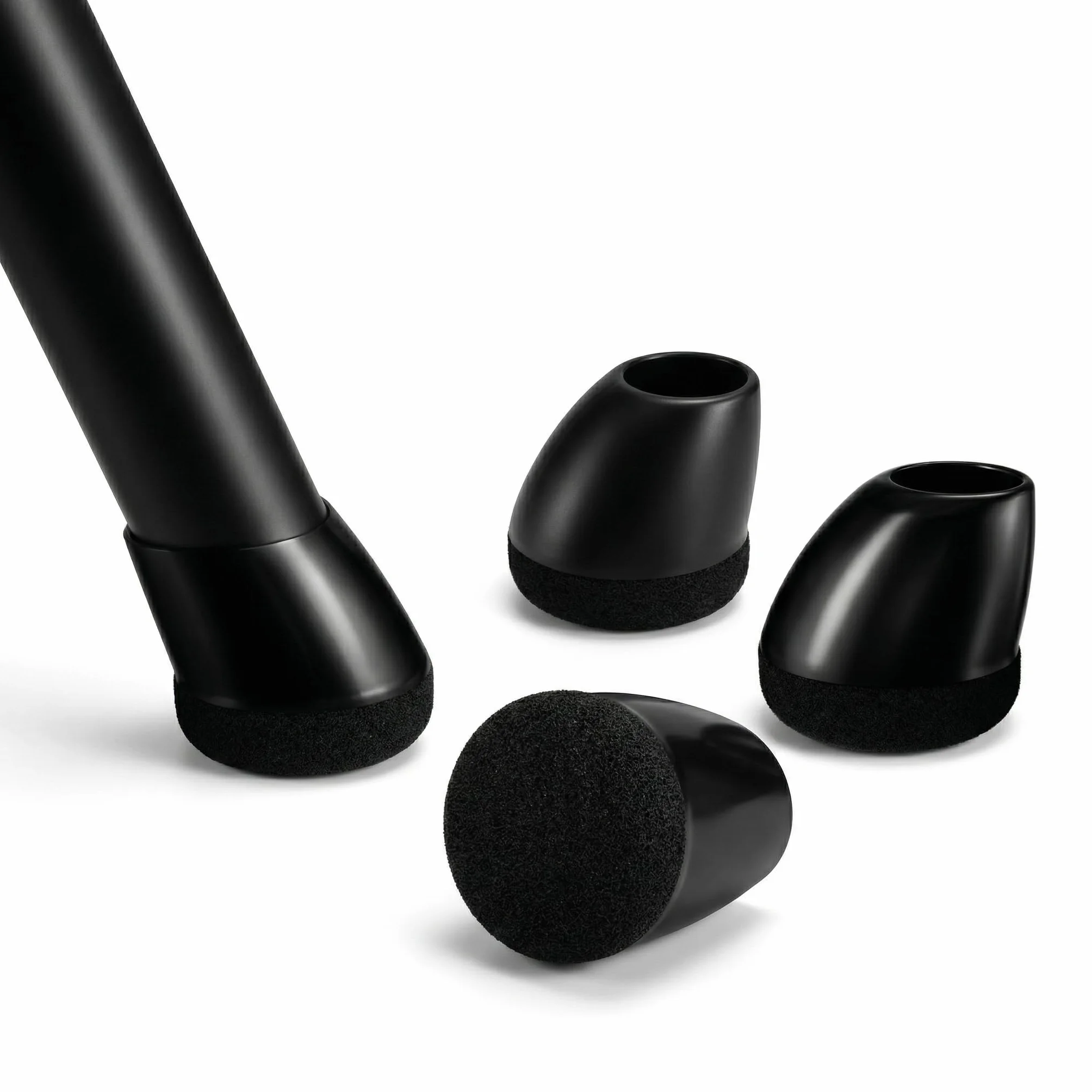 TOPESCT 24 Pezzi Gommini per Sedie Rotondi e Feltrini Sedie in Silicone per Gambe Inclinate 15-25 Gradi, Diametro 20-25 mm, Piedini con Fondo Spessore 5 mm, nero（M Fit:20-25mm）