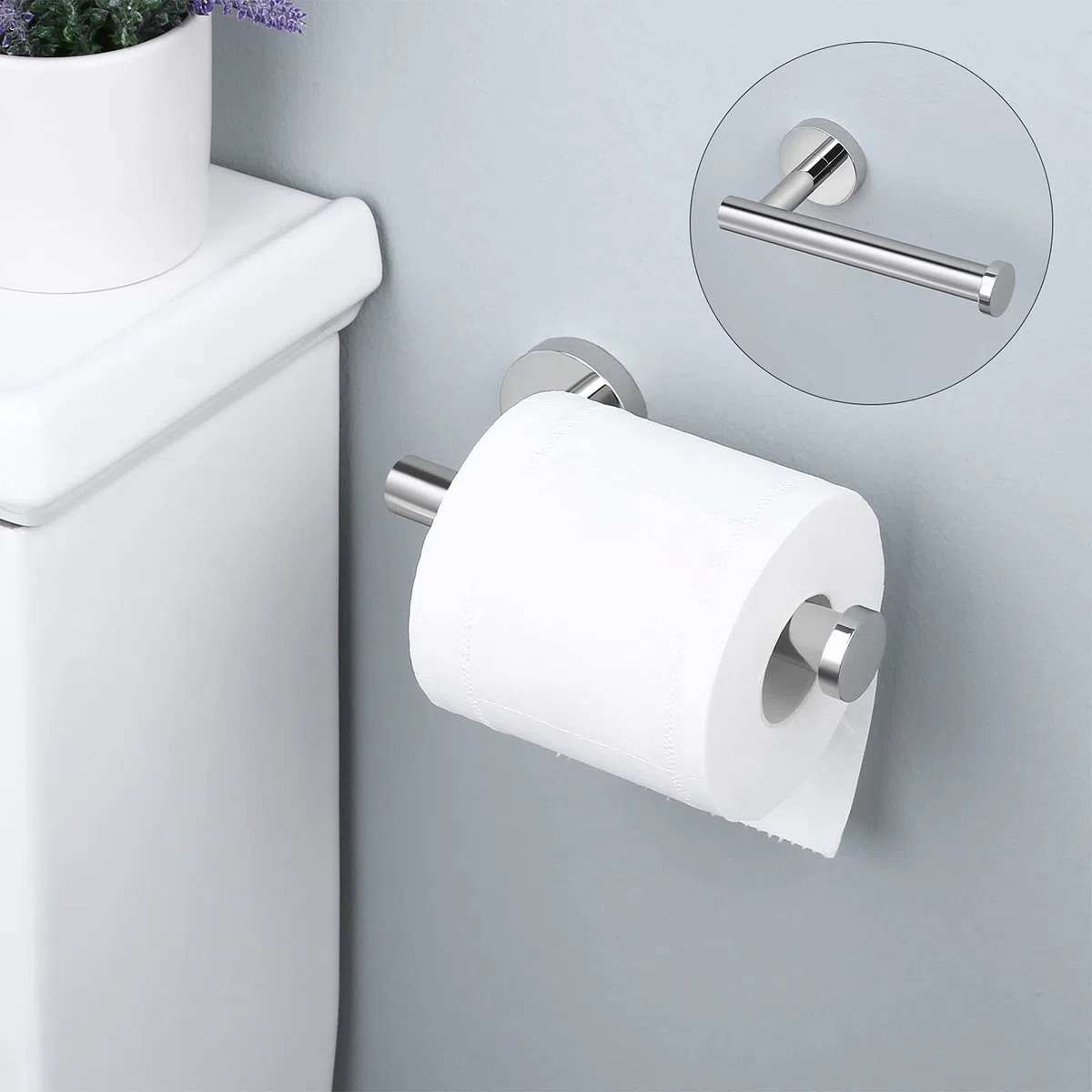 KES Porta Carta Igienica Bagno Portarotolo Acciaio Inox SUS304 Porta Rotolo Carta Igienica da Muro Parete Lucida, A2175S12