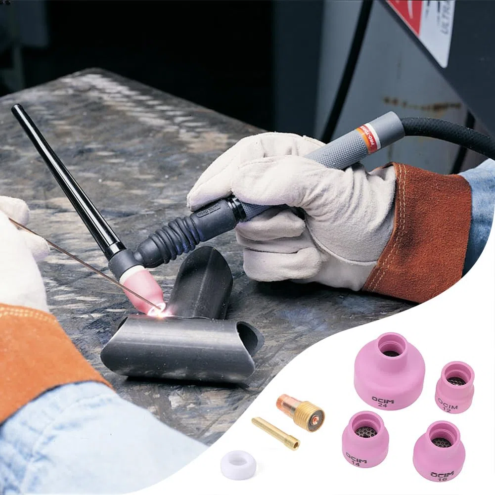 Set Di Tazze per Saldatura In Ceramica, Kit Tazza Tig In Ceramica Rosa Set Coppette Ceramica Allumina Set Per Torcia Altre Attrezzature e Accessori Per Gas Wp-17/18/26 1,6