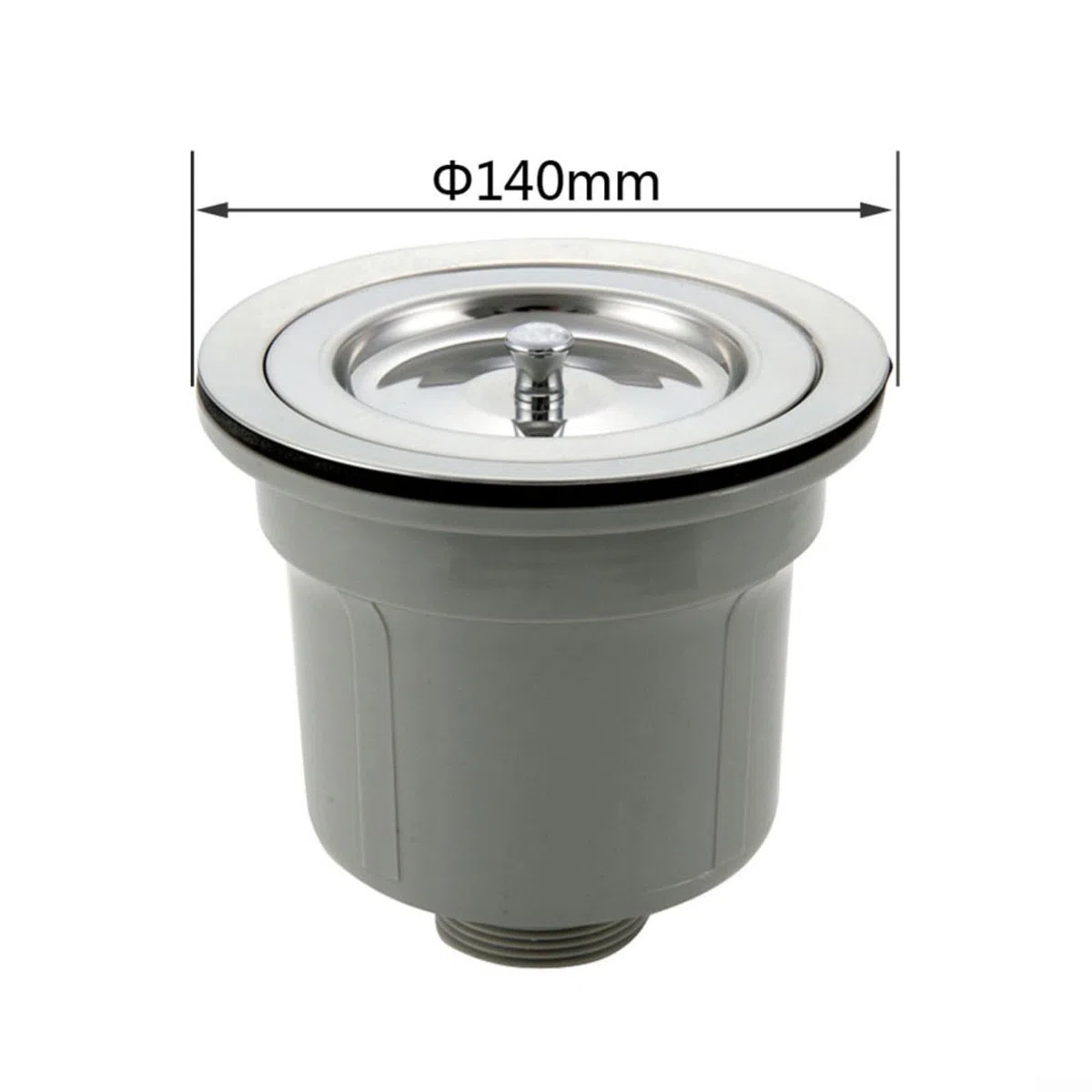 Filtro per lavello da cucina, 140 mm, in acciaio inox, kit completo di drenaggio per lavabo